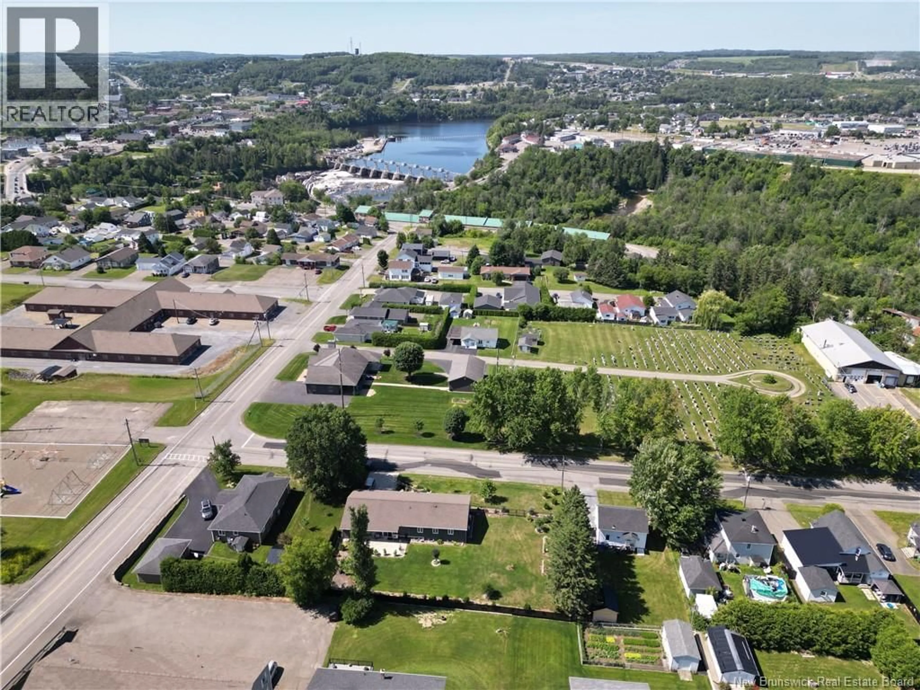 A pic from outside/outdoor area/front of a property/back of a property/a pic from drone, water/lake/river/ocean view for 16 BEAULIEU STREET, Grand-Sault/Grand Falls New Brunswick E3Y1C9