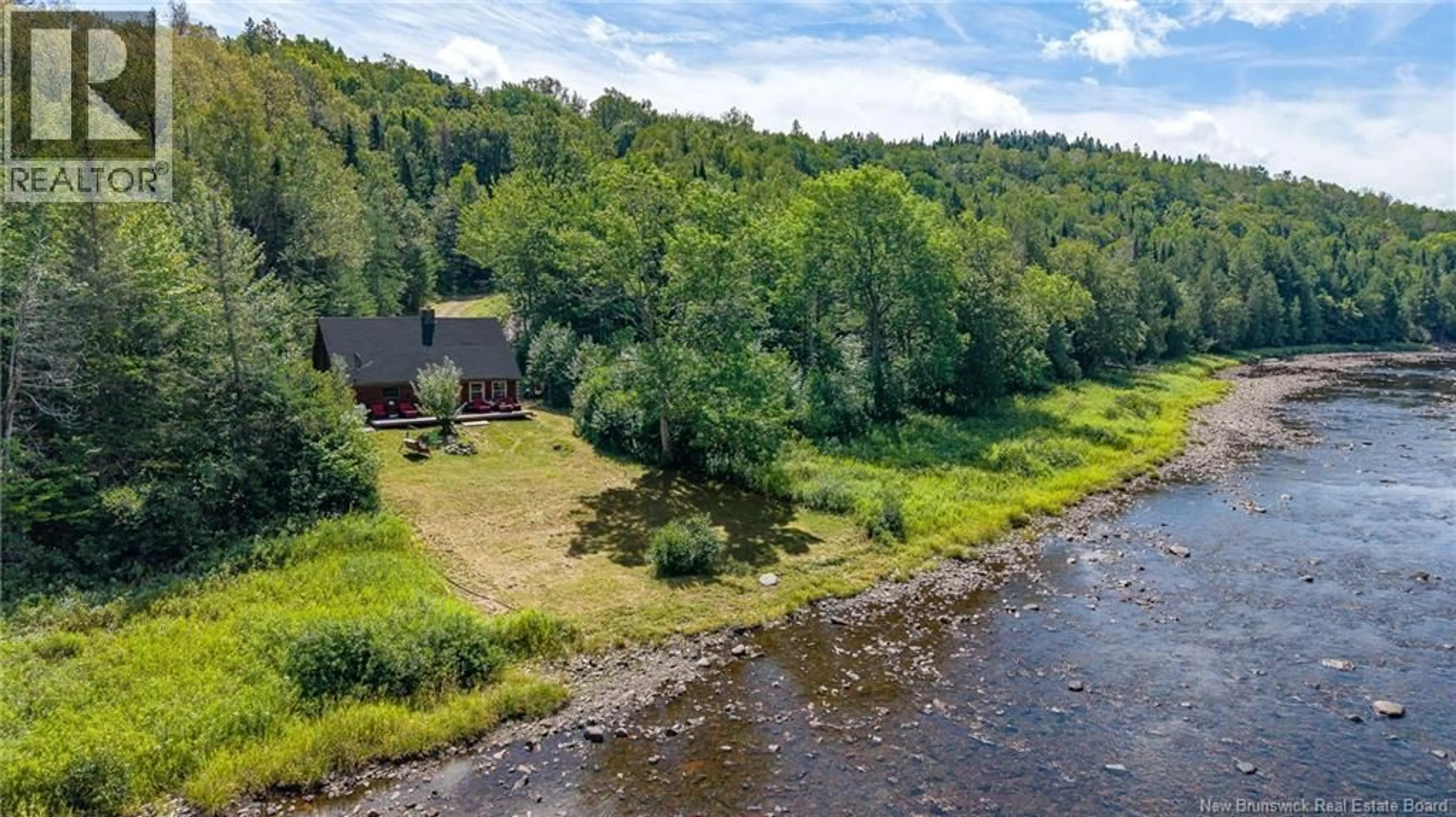 A pic from outside/outdoor area/front of a property/back of a property/a pic from drone, water/lake/river/ocean view for 165 BACK RIVER ROAD, Barnesville New Brunswick E5N4R8