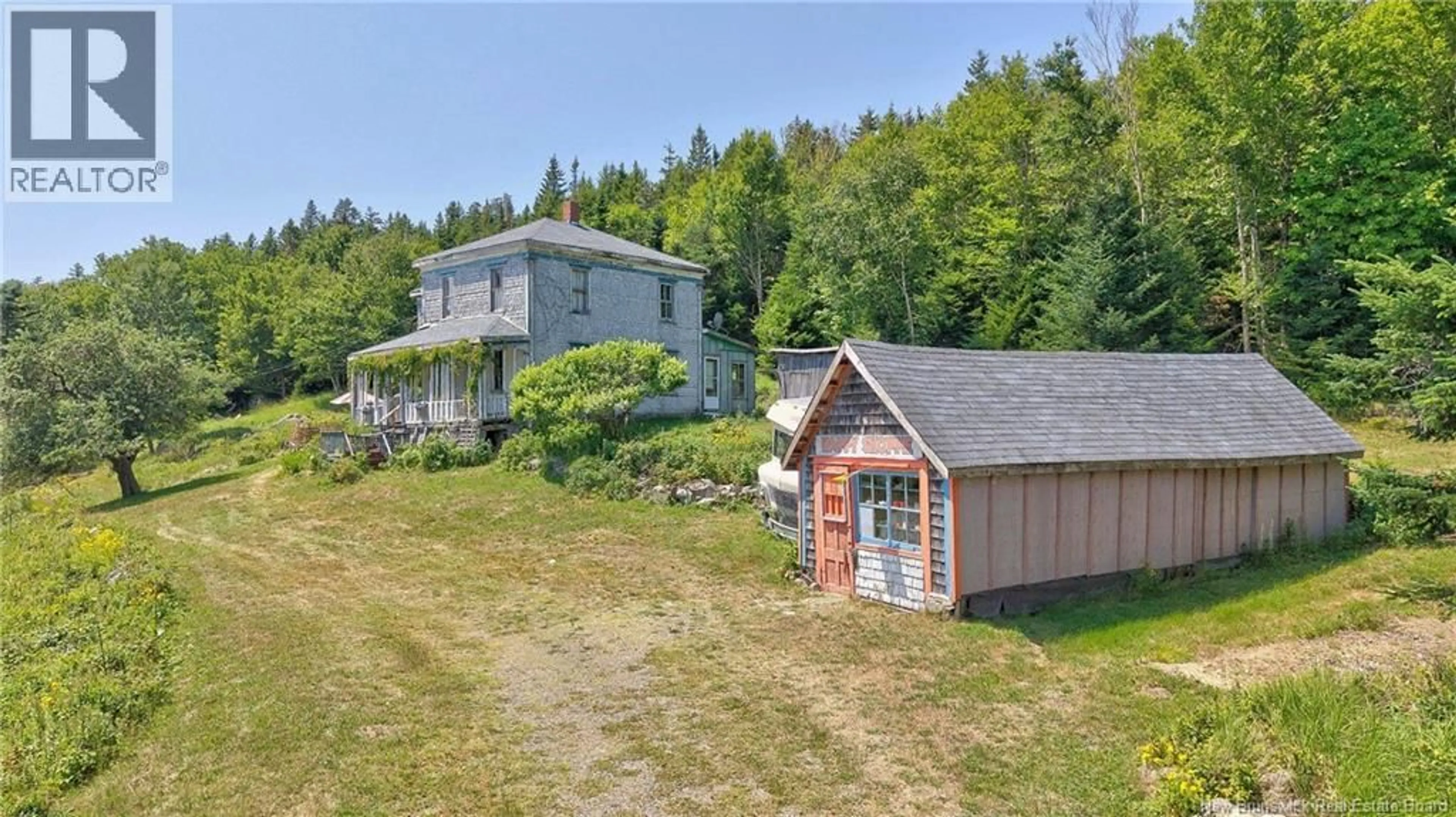 A pic from outside/outdoor area/front of a property/back of a property/a pic from drone, water/lake/river/ocean view for 1589 ROUTE 772, Hibernia Cove New Brunswick E5V1L3