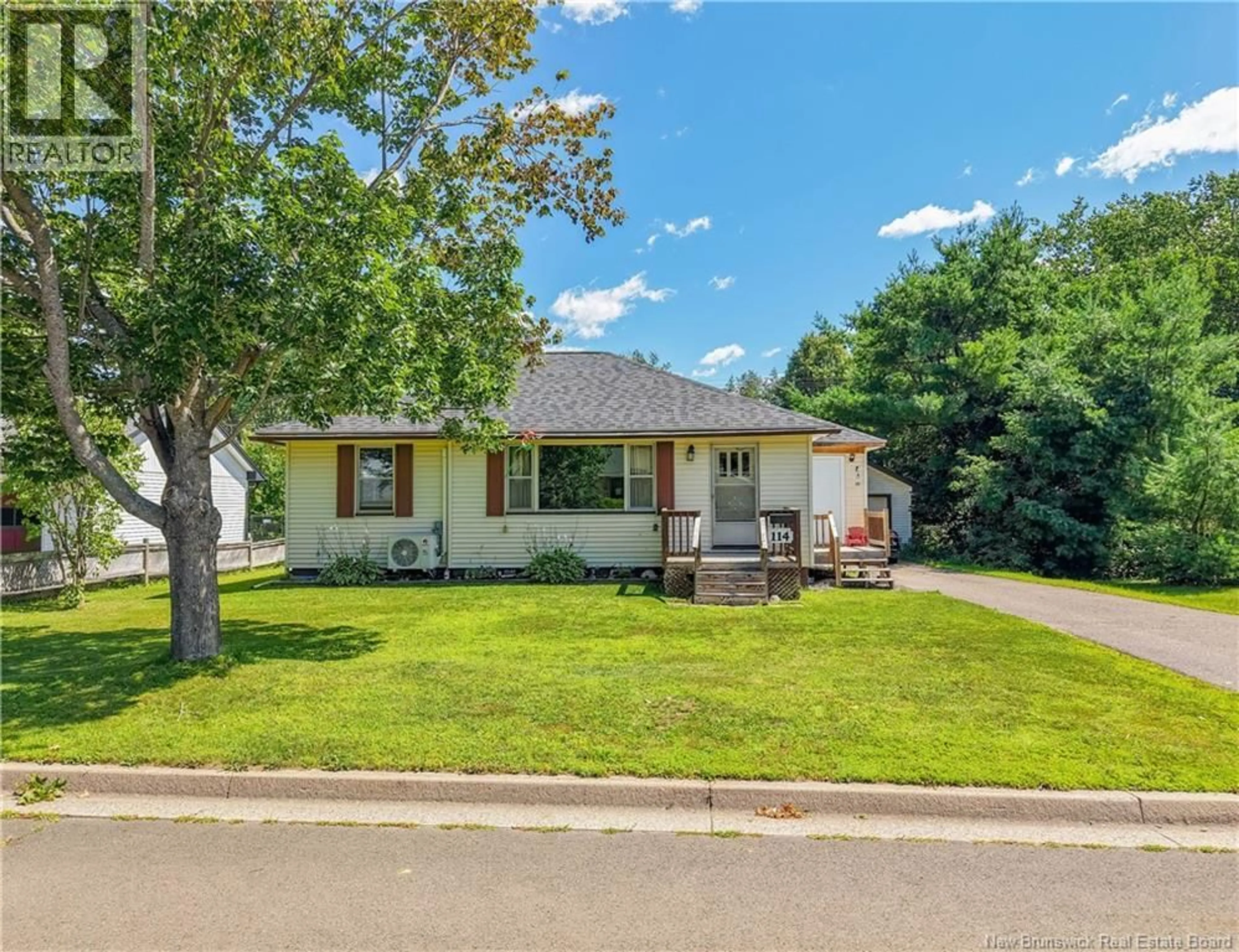 Home with vinyl exterior material, street for 114 WILKINS AVENUE, Fredericton New Brunswick E3A1E9