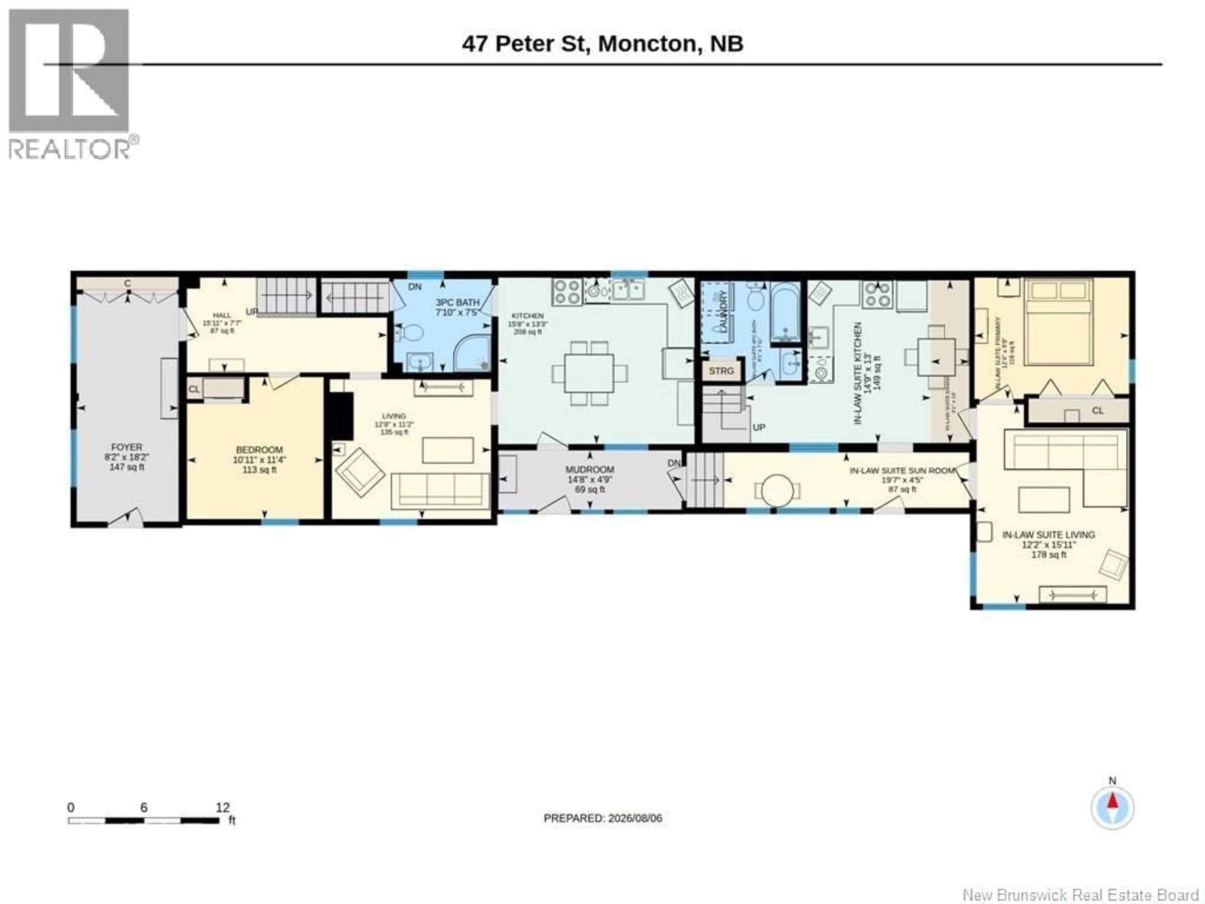 Floor plan for 47 PETER STREET, Moncton New Brunswick E1A3W3