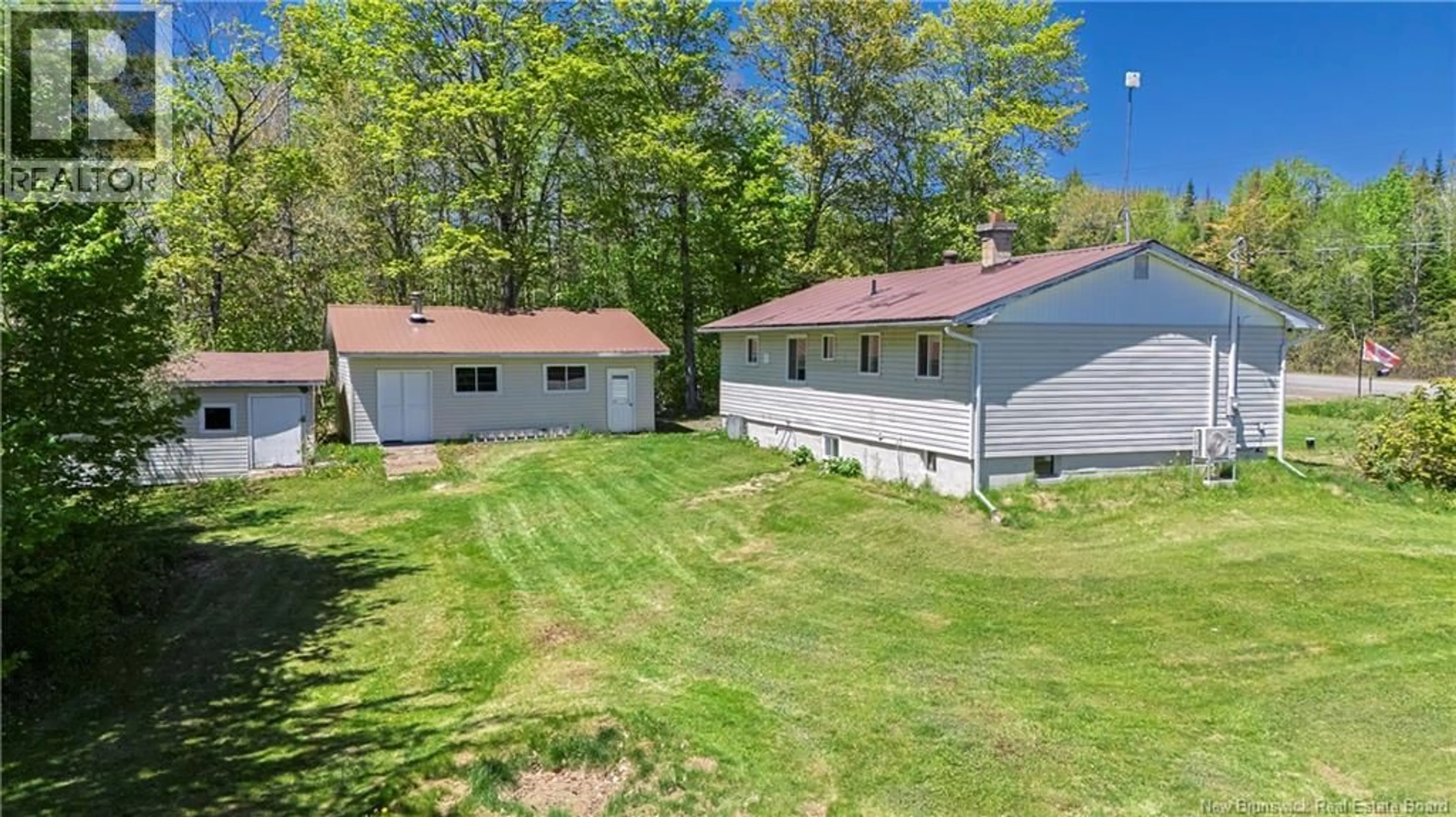 A pic from outside/outdoor area/front of a property/back of a property/a pic from drone, water/lake/river/ocean view for 3055 RTE 104, Middle Hainesville New Brunswick E6E1H9