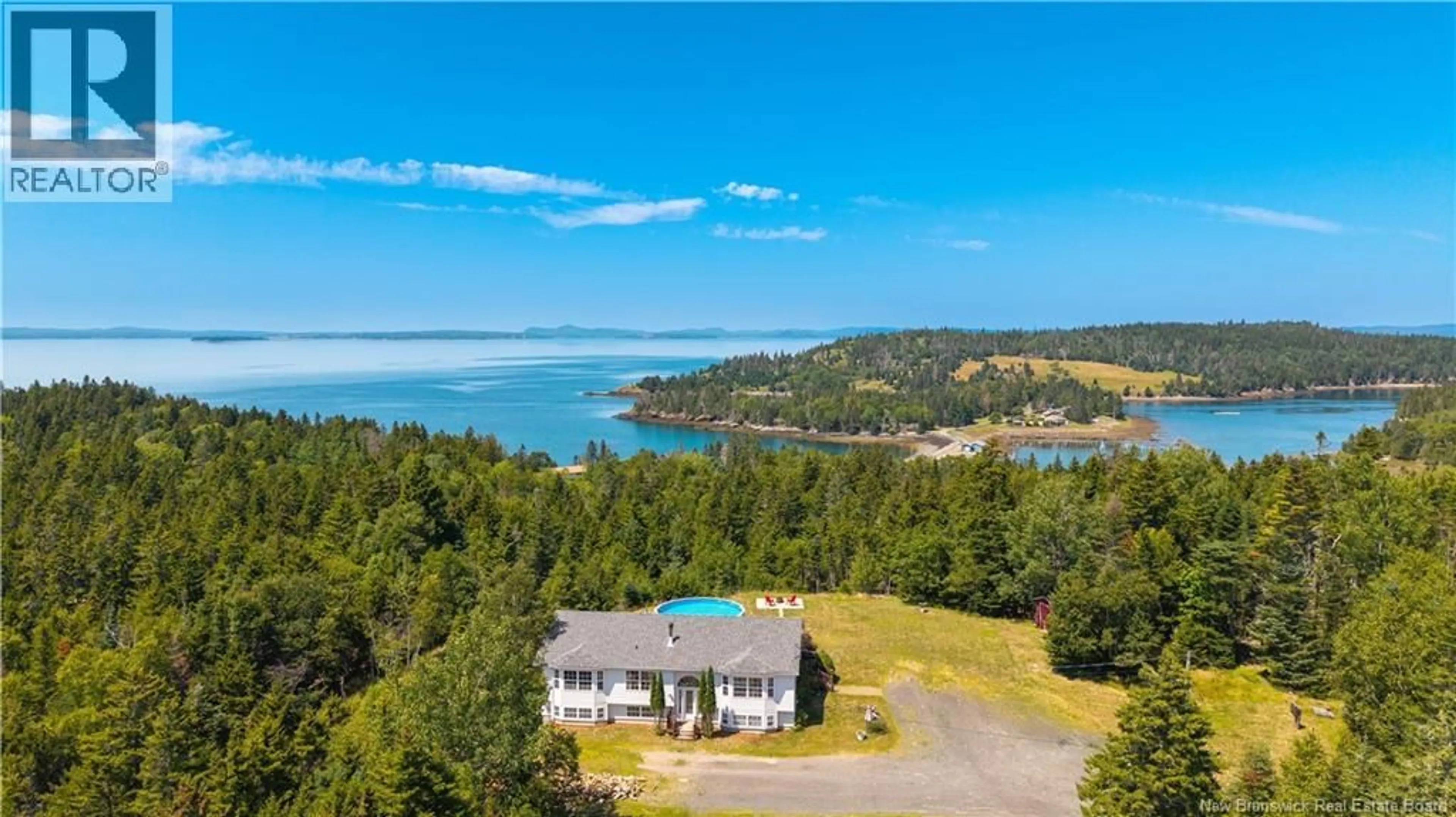 A pic from outside/outdoor area/front of a property/back of a property/a pic from drone, water/lake/river/ocean view for 68 LAMBERT ROAD, Lamberts Cove New Brunswick E5V1C9