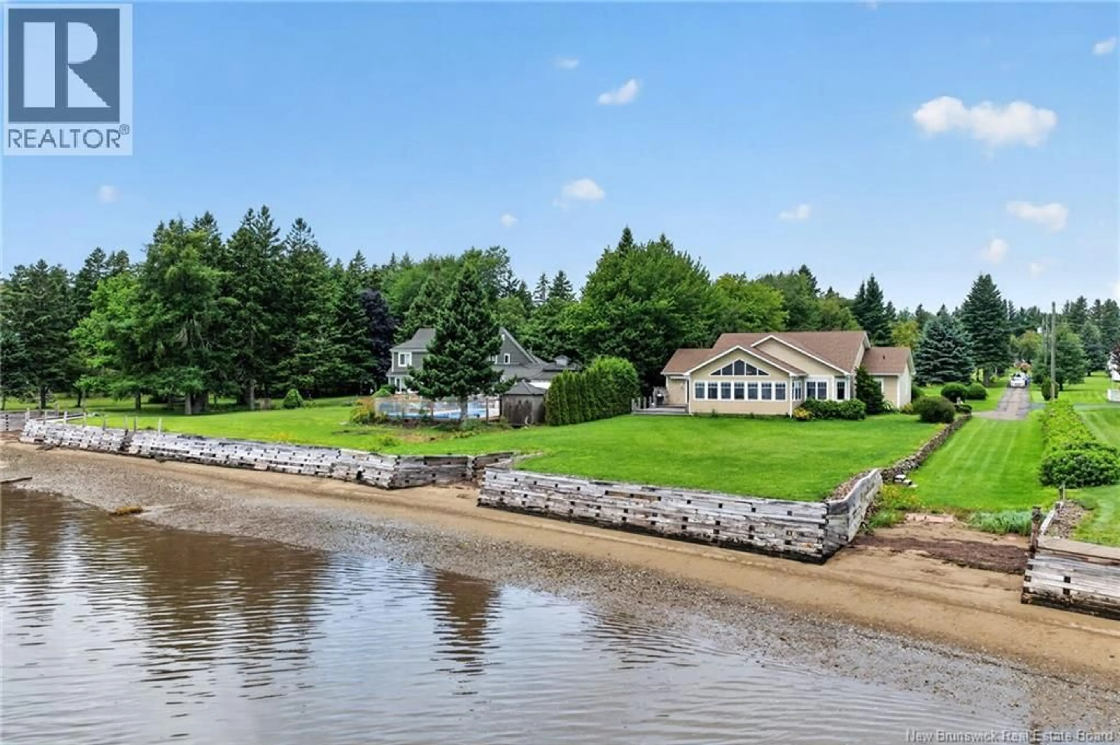 A pic from outside/outdoor area/front of a property/back of a property/a pic from drone, water/lake/river/ocean view for 70 MACLENNAN LANE, Grande-Digue New Brunswick E4R4P2