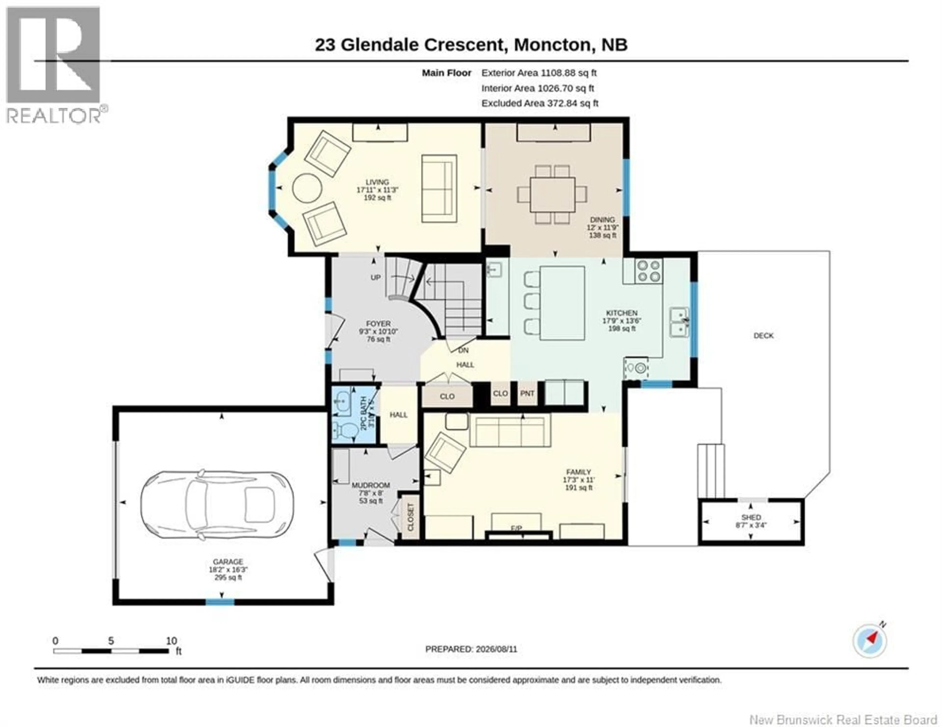 Floor plan for 23 GLENDALE CRESCENT, Moncton New Brunswick E1E3Z8