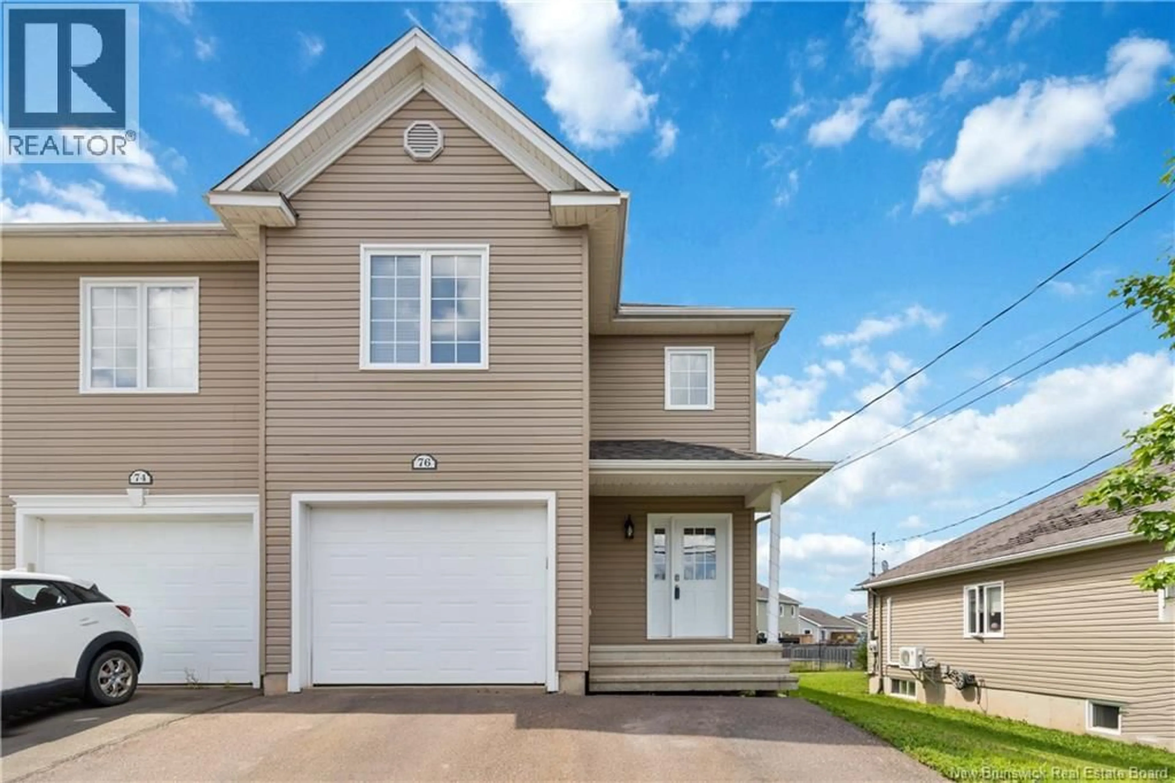 Home with vinyl exterior material, street for 76 GAGNON, Moncton New Brunswick E1A0A6
