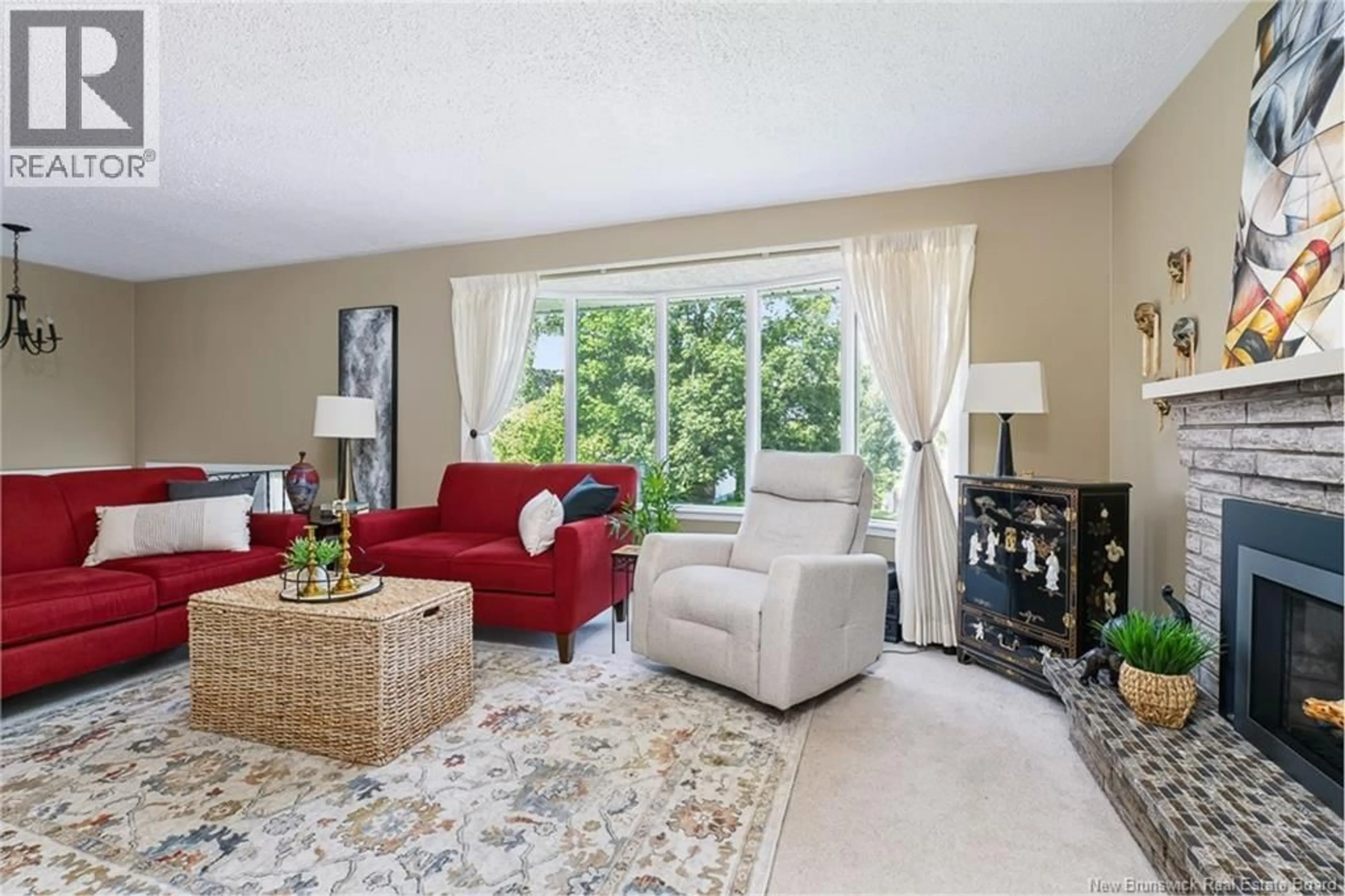 Living room with furniture, carpet floor for 32 TULIP STREET, Fredericton New Brunswick E3C1L2