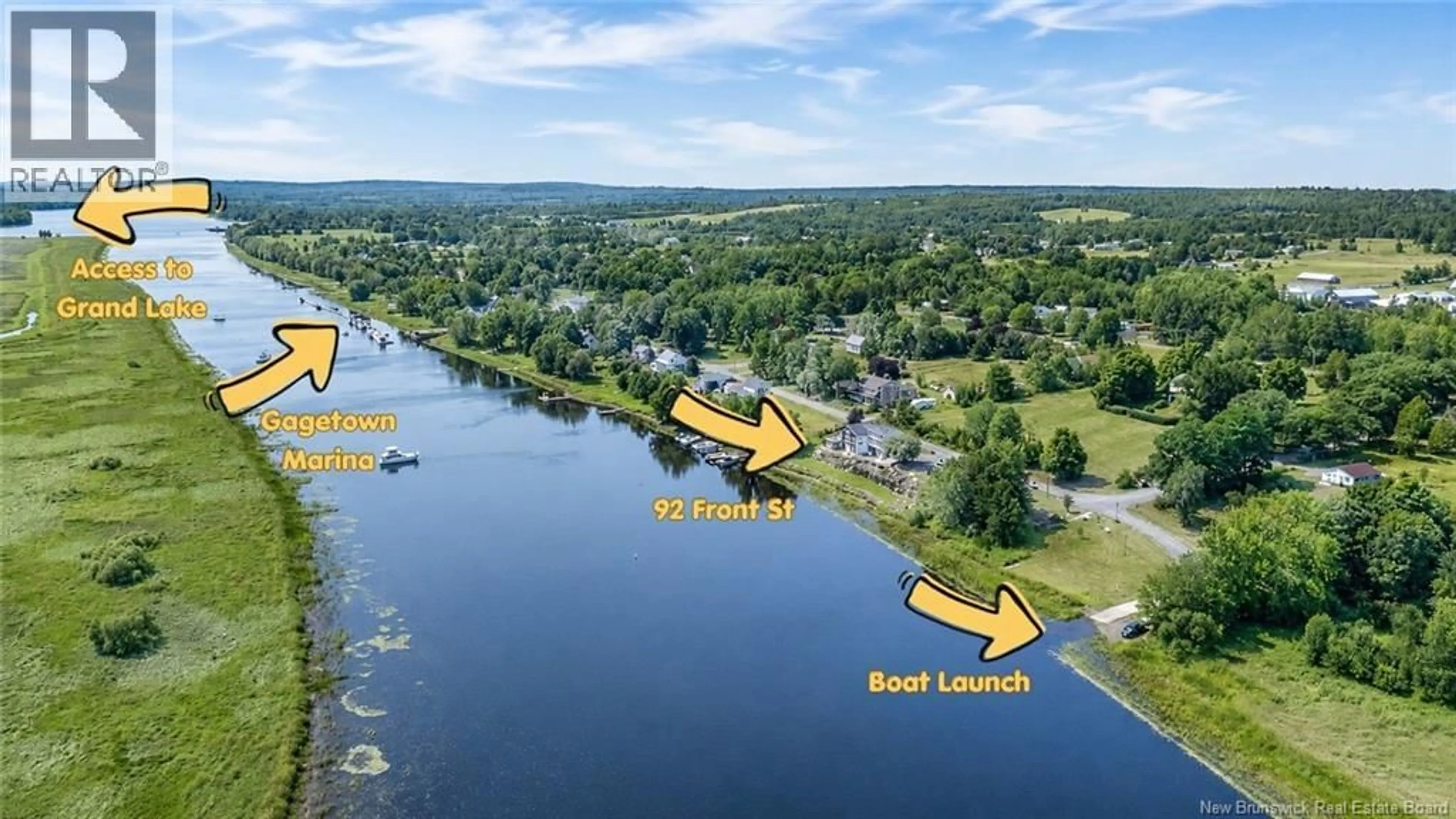 A pic from outside/outdoor area/front of a property/back of a property/a pic from drone, water/lake/river/ocean view for 92 FRONT STREET, Gagetown New Brunswick E5M1A1