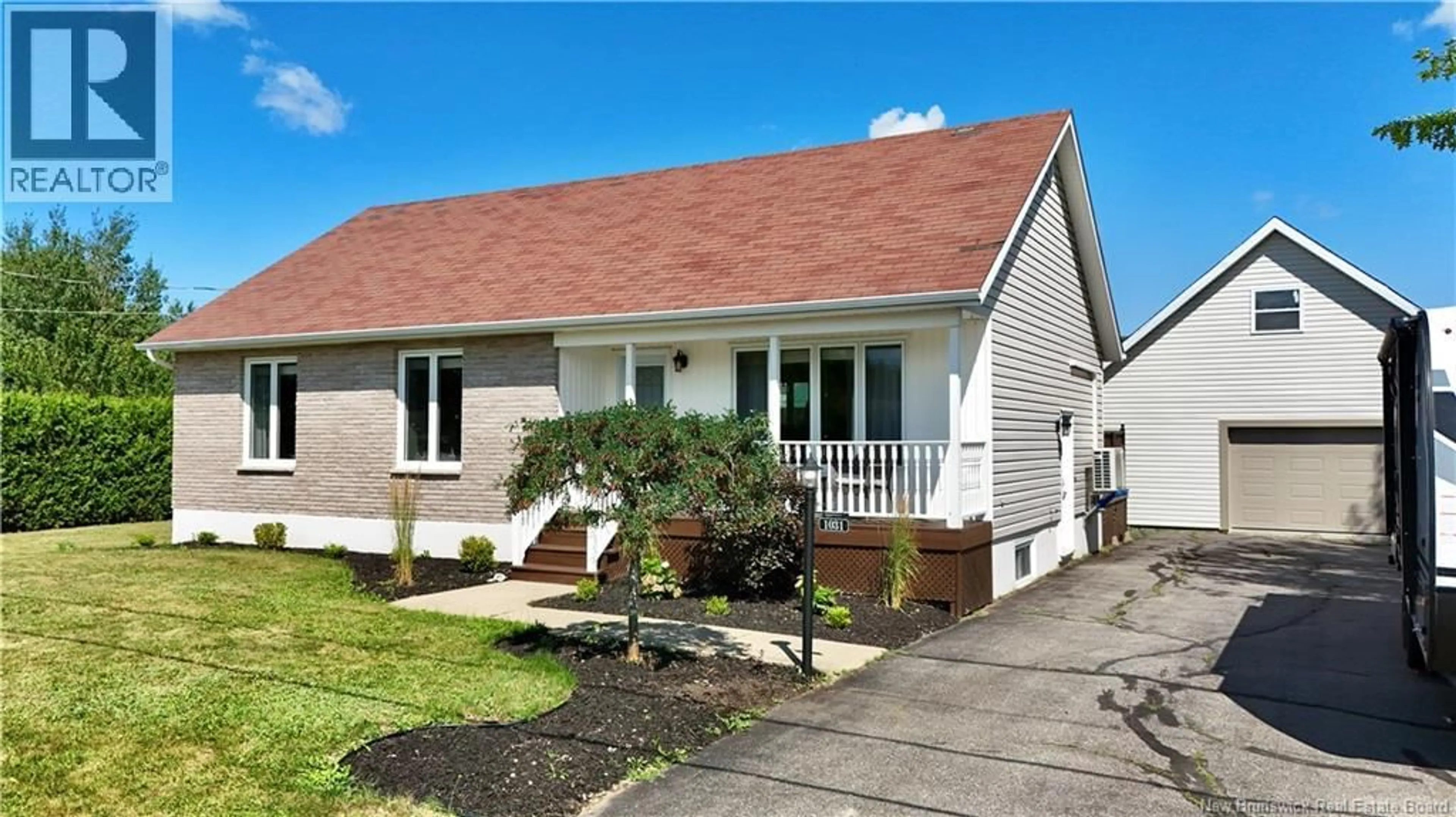 Home with vinyl exterior material, street for 1031 HACHE, Beresford New Brunswick E8K1H9