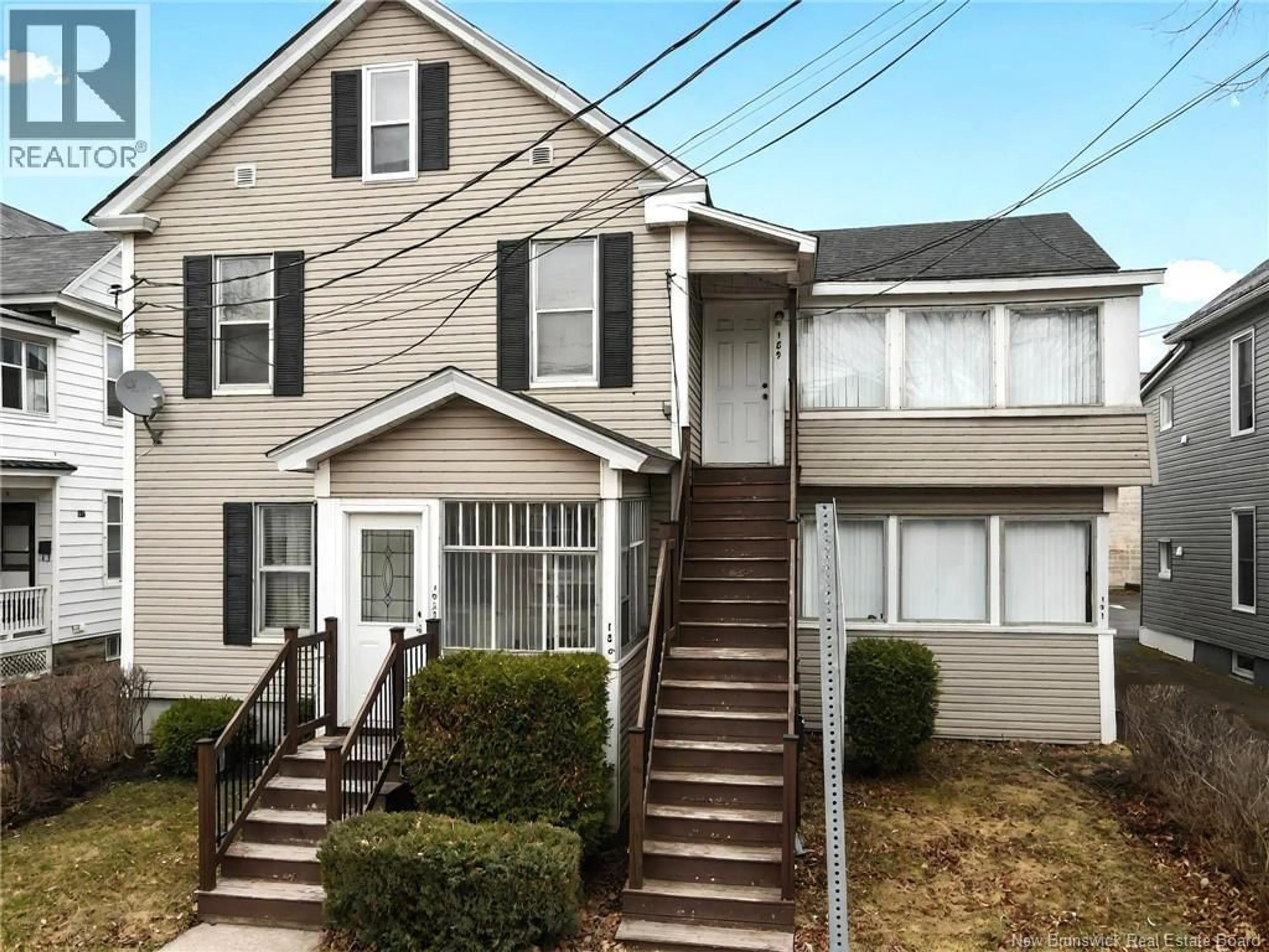 Home with vinyl exterior material, street for 189-191-193 ARCHIBALD STREET, Moncton New Brunswick E1C5J8
