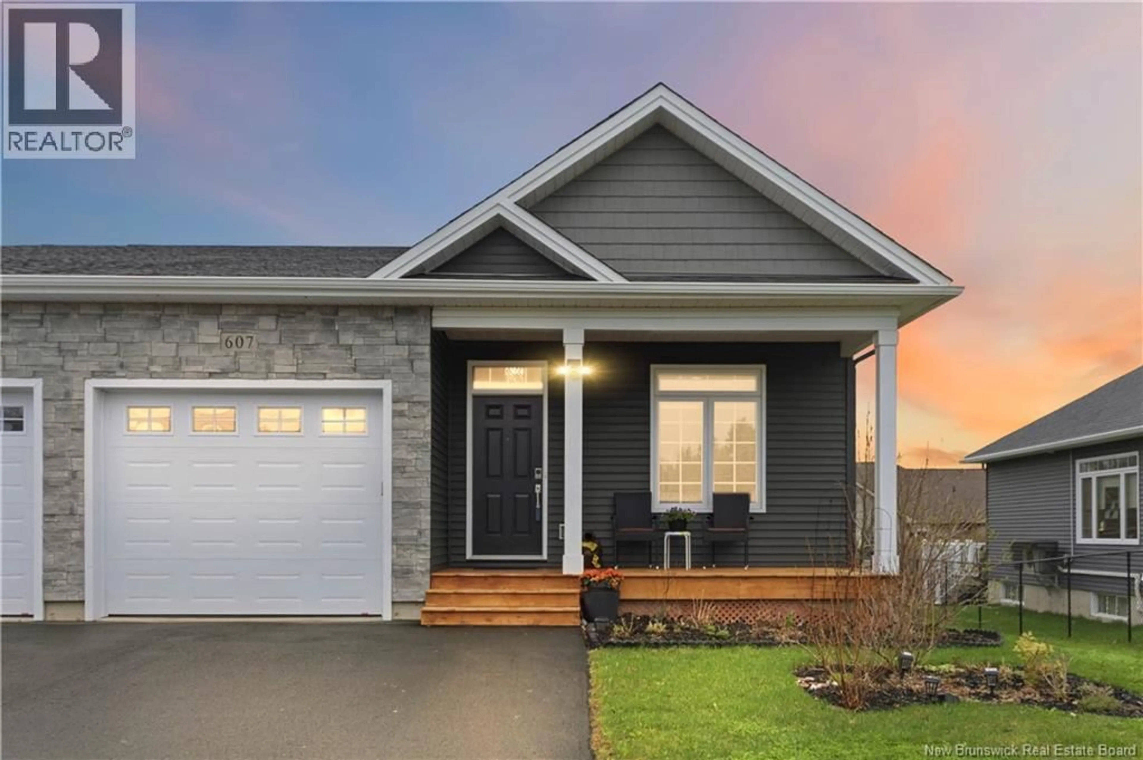 Home with vinyl exterior material, street for 607 ROYAL OAKS BOULEVARD, Moncton New Brunswick E1H0G2
