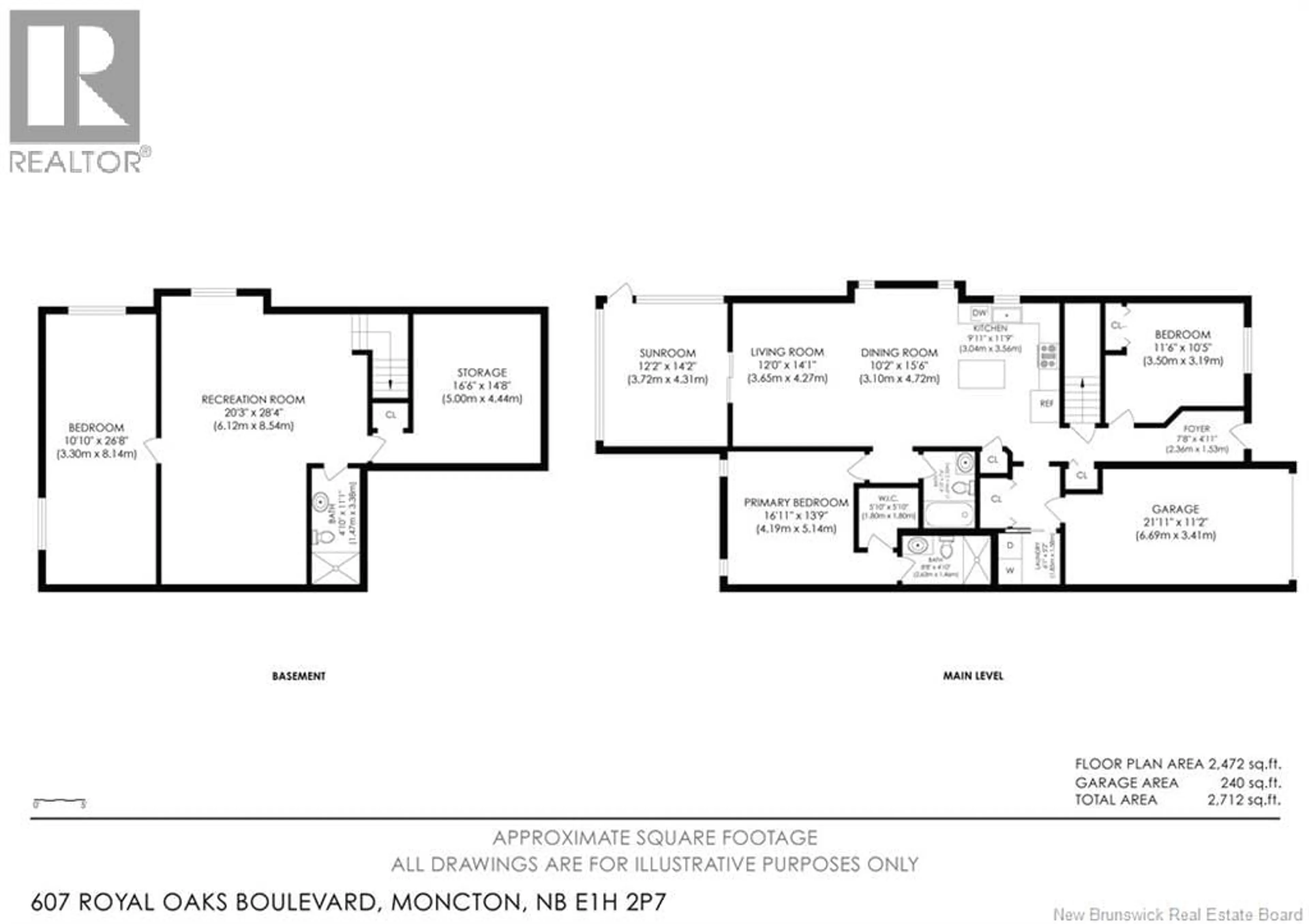 Floor plan for 607 ROYAL OAKS BOULEVARD, Moncton New Brunswick E1H0G2