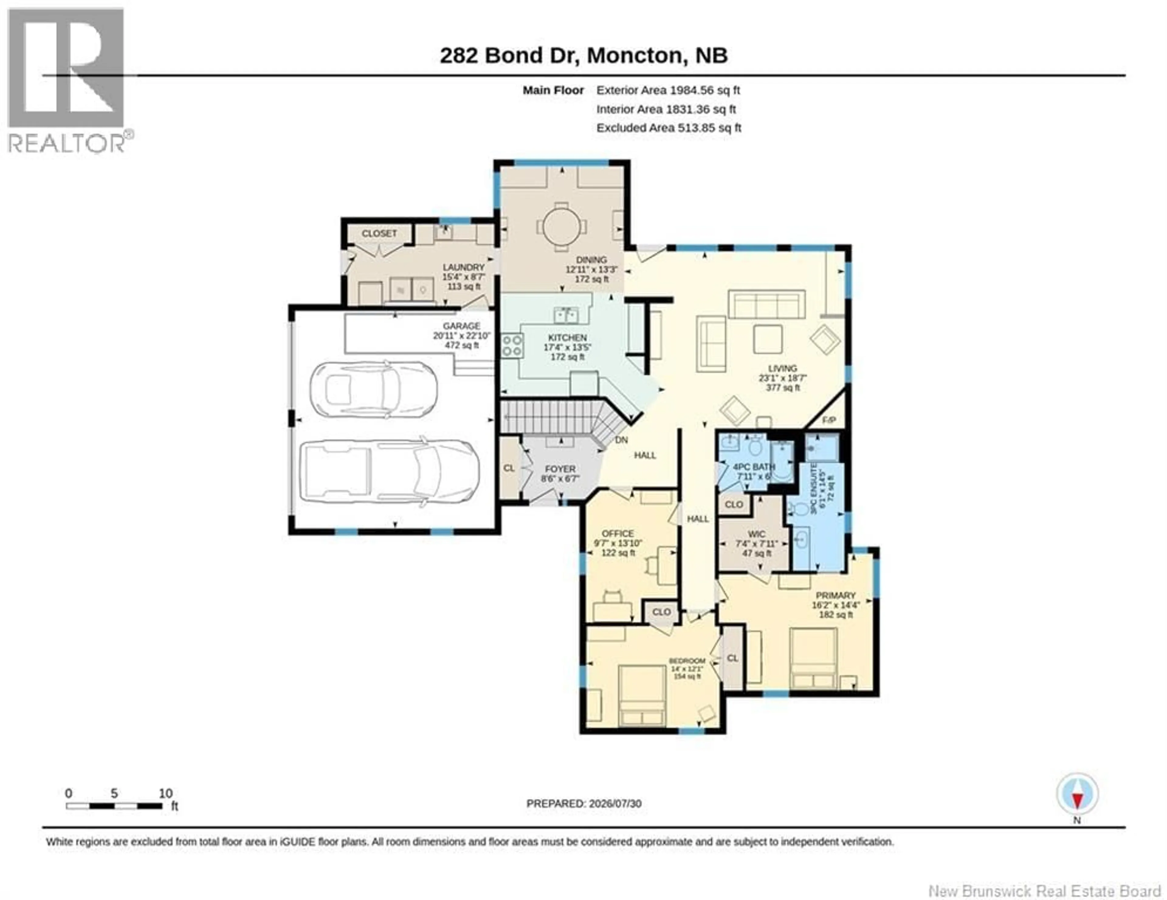 Floor plan for 282 BOND DRIVE, Moncton New Brunswick E1E4S4
