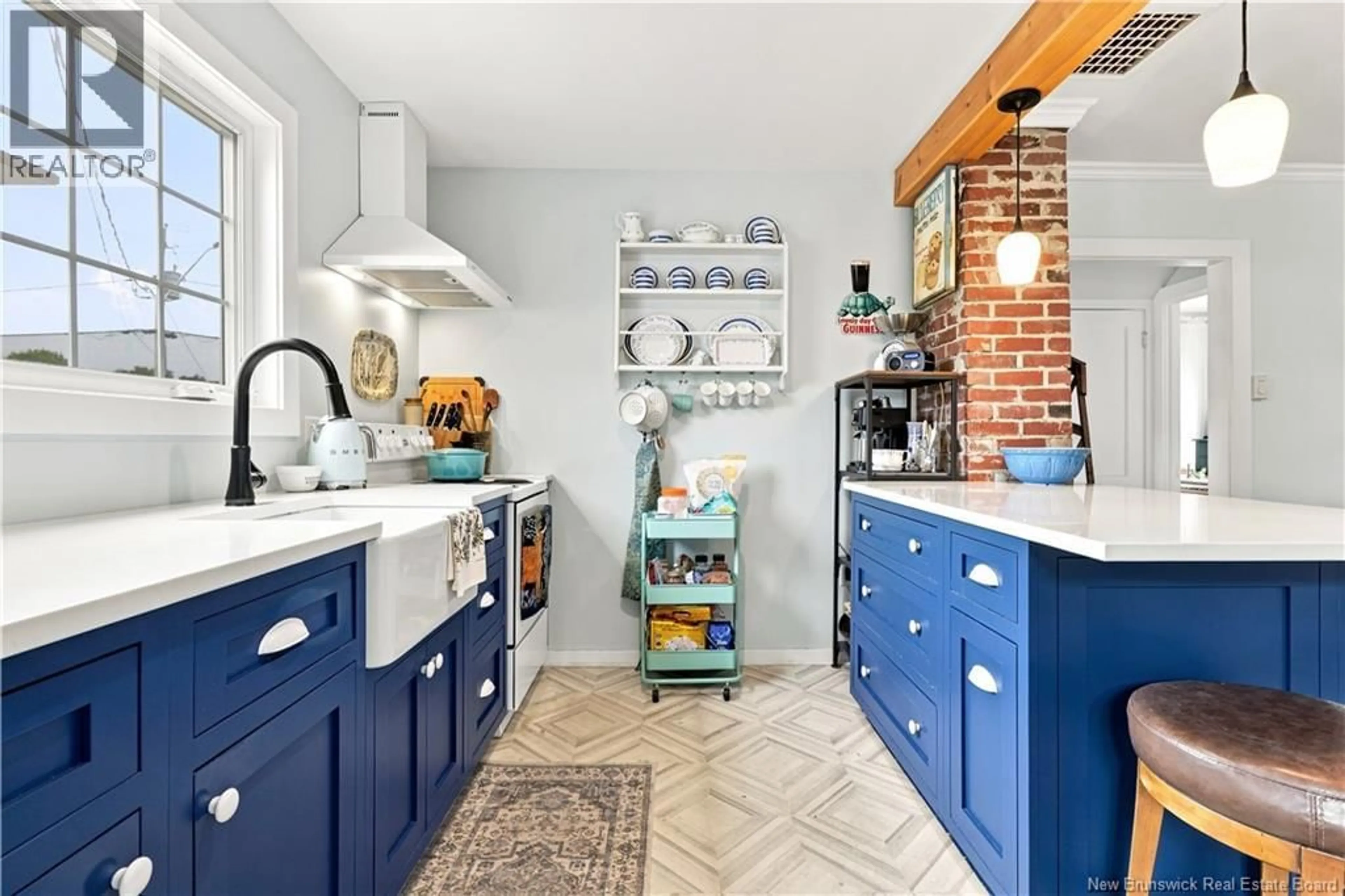 Open concept kitchen, ceramic/tile floor for 141 ST. JAMES STREET, Woodstock New Brunswick E7M2T5