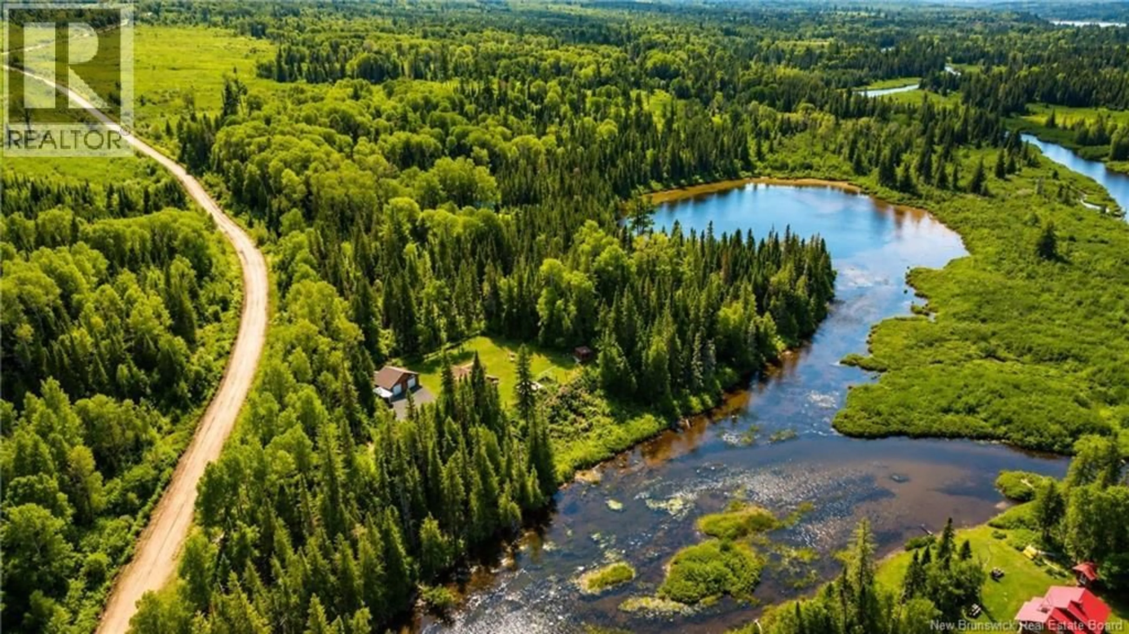 A pic from outside/outdoor area/front of a property/back of a property/a pic from drone, water/lake/river/ocean view for LOT & CAMP FOREST MOTOR ROAD, Sormany New Brunswick E2E2E2