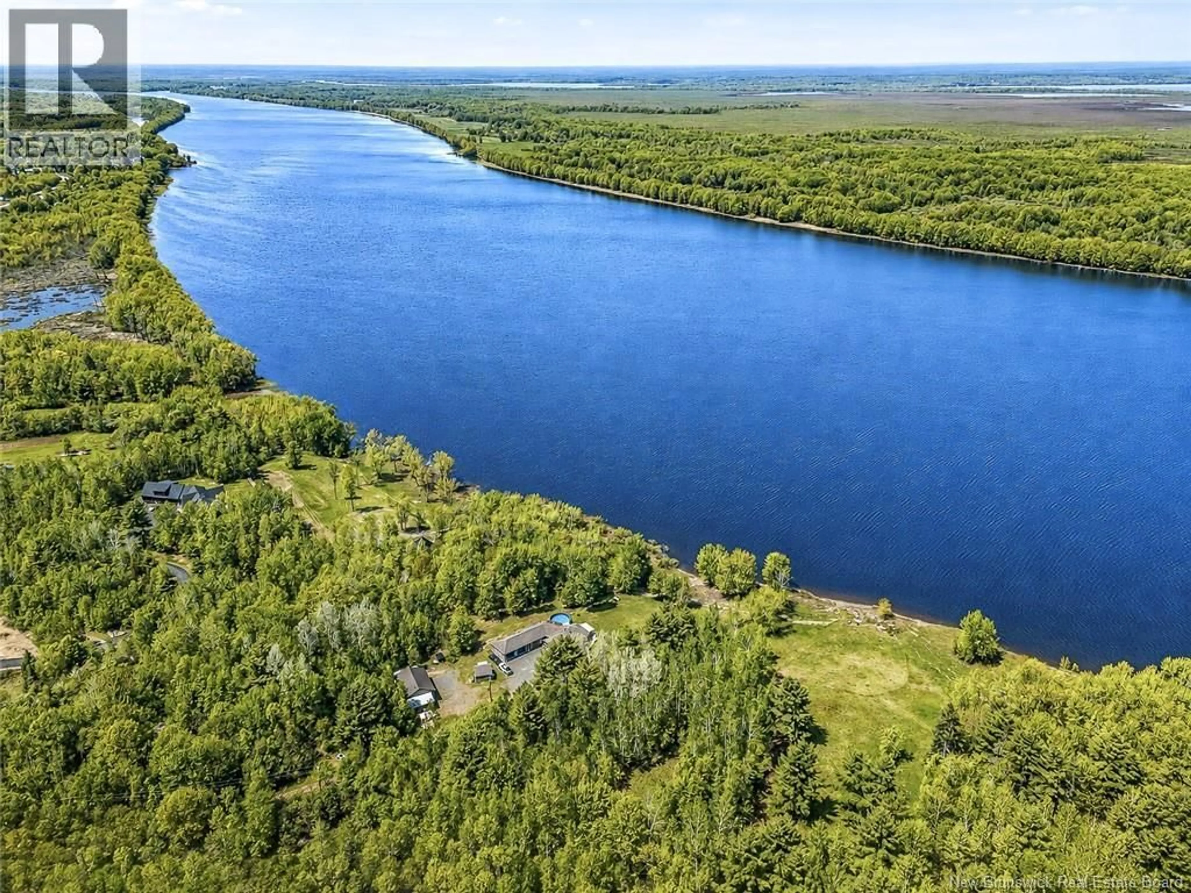A pic from outside/outdoor area/front of a property/back of a property/a pic from drone, water/lake/river/ocean view for 1419 102 ROUTE, Upper Gagetown New Brunswick E5M1P5