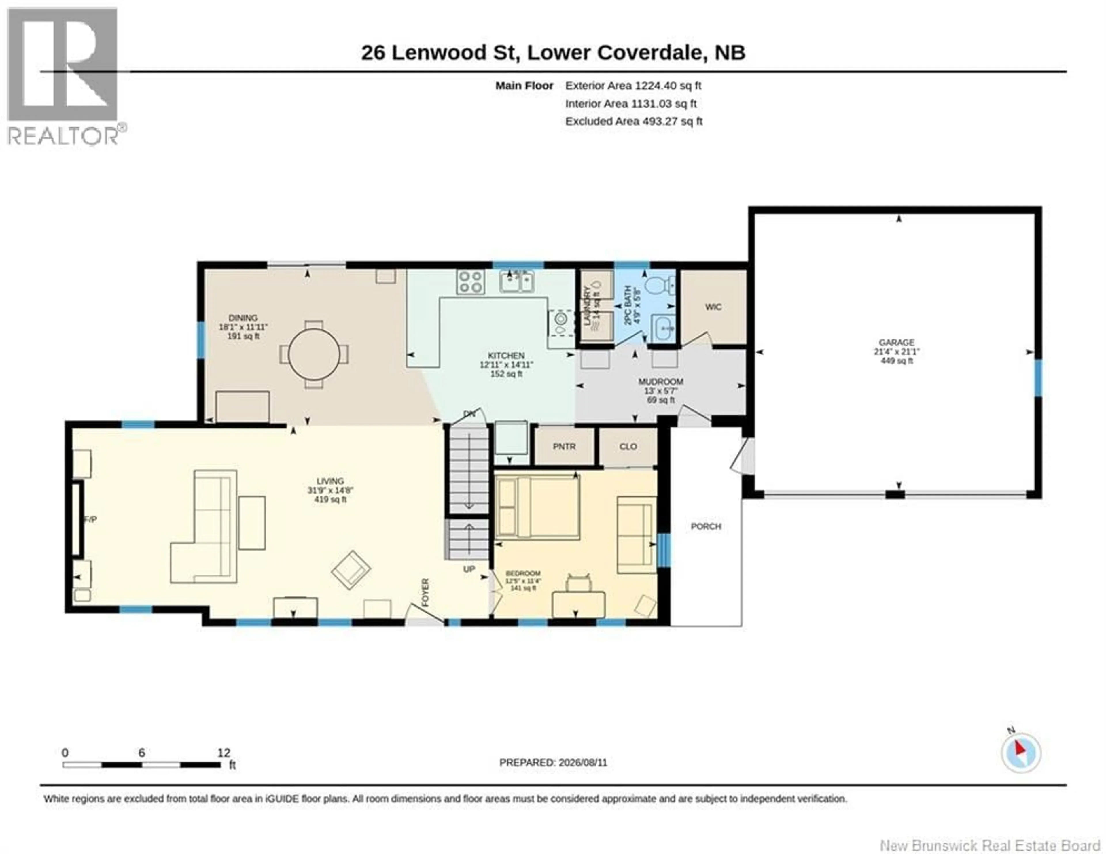 Floor plan for 26 LENWOOD STREET, Lower Coverdale New Brunswick E1J1L2