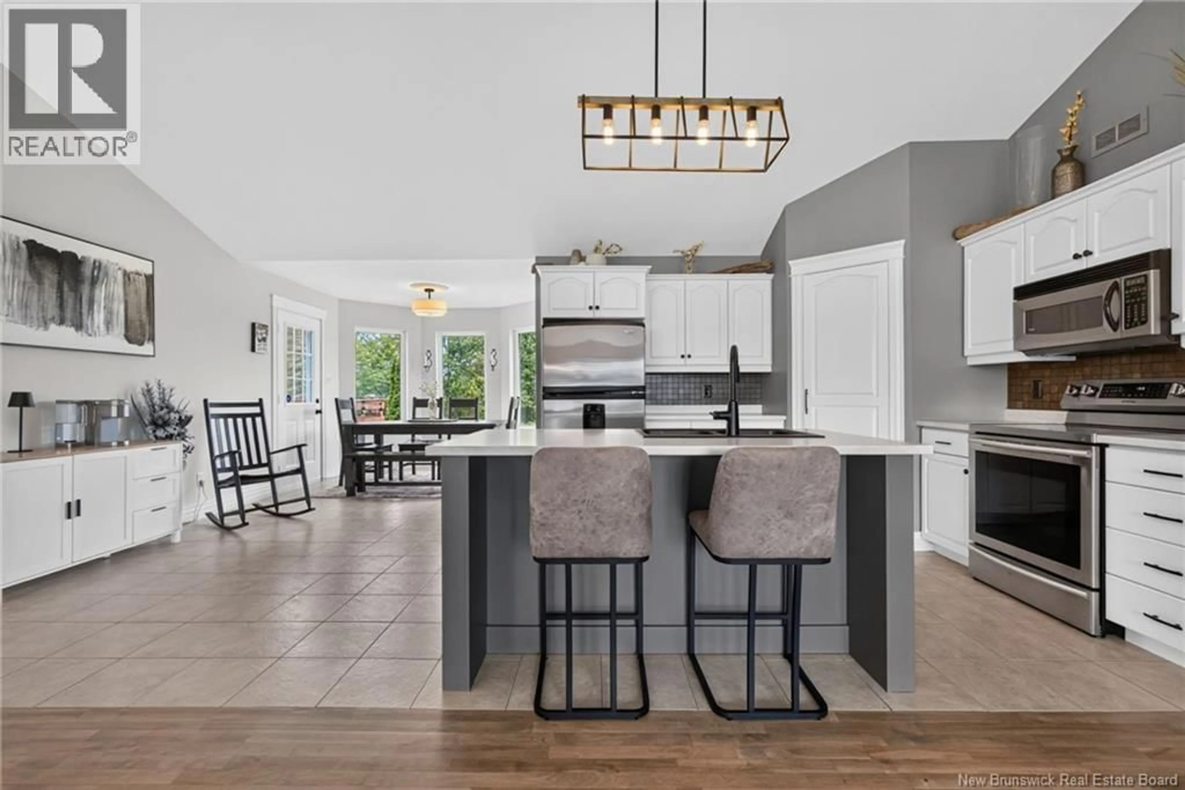 Open concept kitchen, ceramic/tile floor for 59 RENAUD ROAD, Saint-Antoine New Brunswick E4V1M9