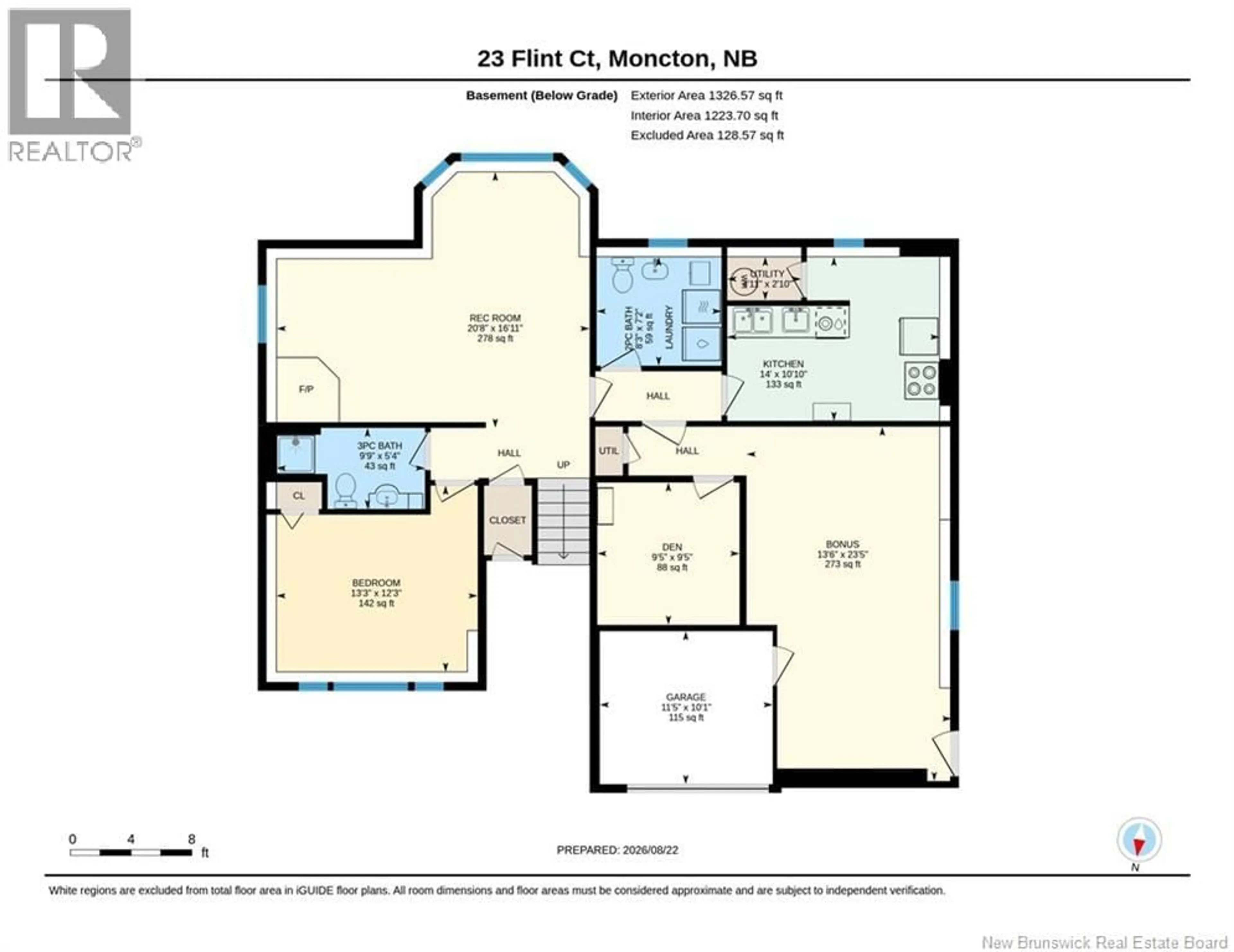 Floor plan for 23 FLINT COURT, Moncton New Brunswick E1G2E6