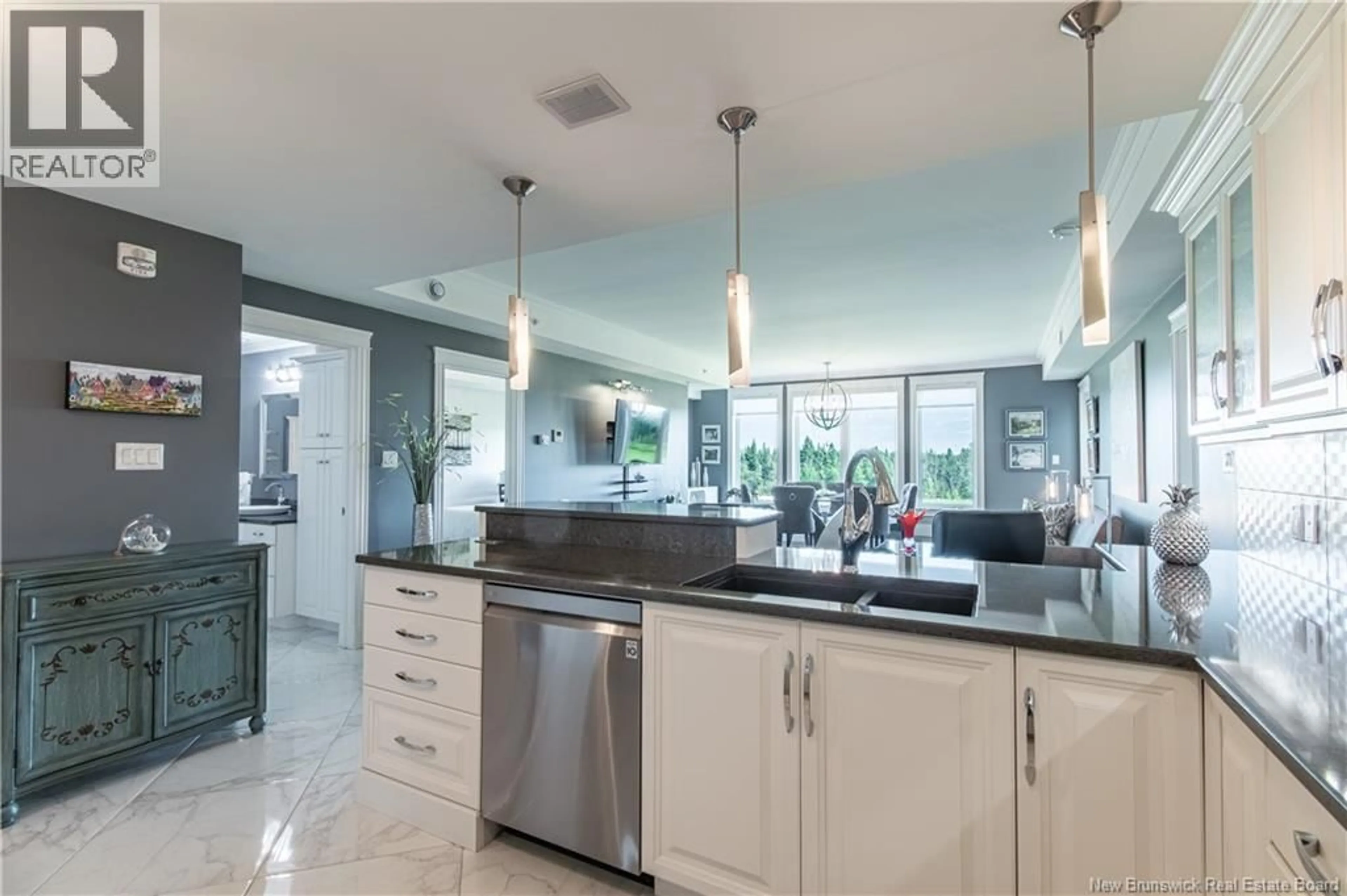 Contemporary kitchen, ceramic/tile floor for 204 - 185 ROYAL OAKS BOULEVARD, Moncton New Brunswick E1H2P7