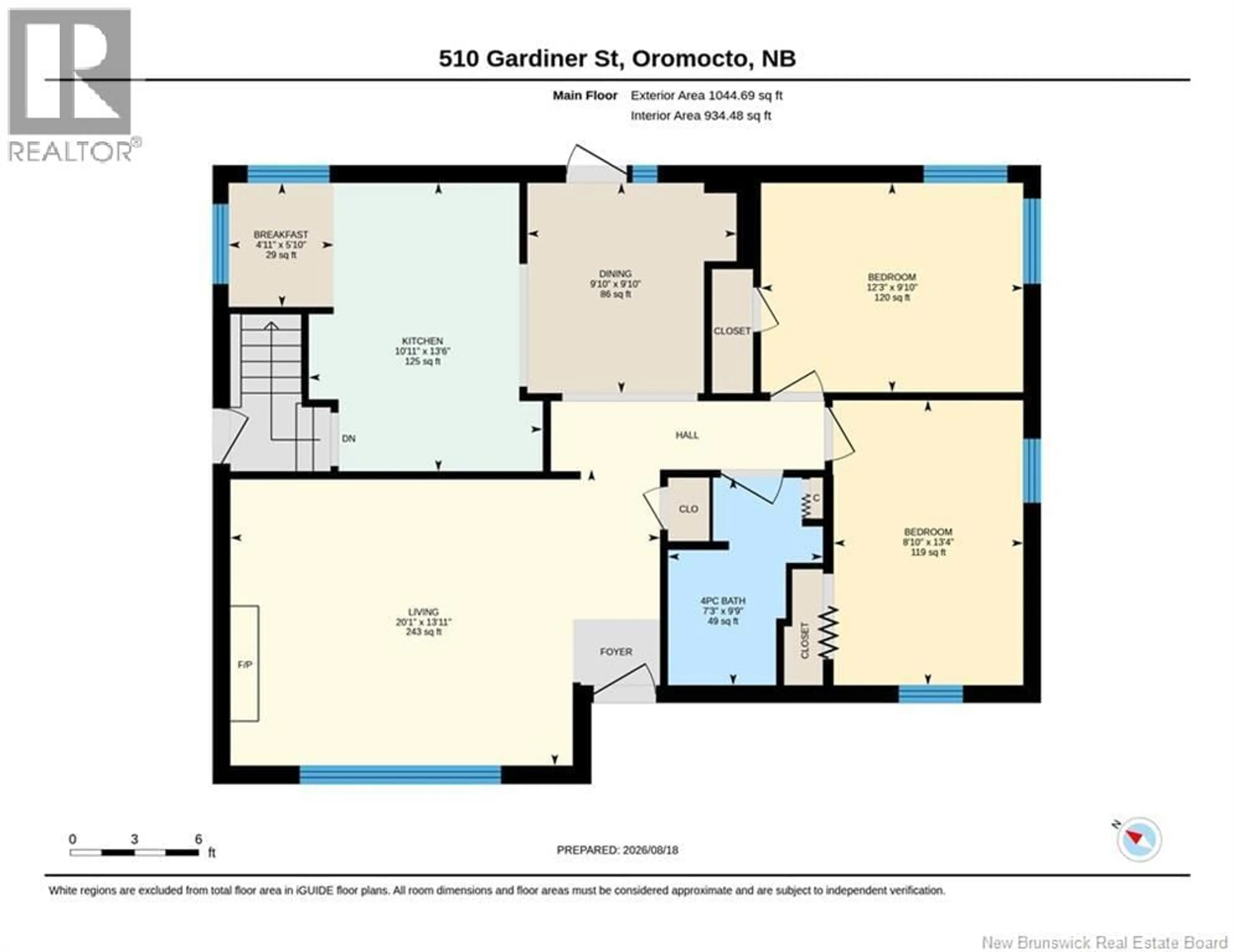 Floor plan for 510 GARDINER STREET, Oromocto New Brunswick E2V1G3