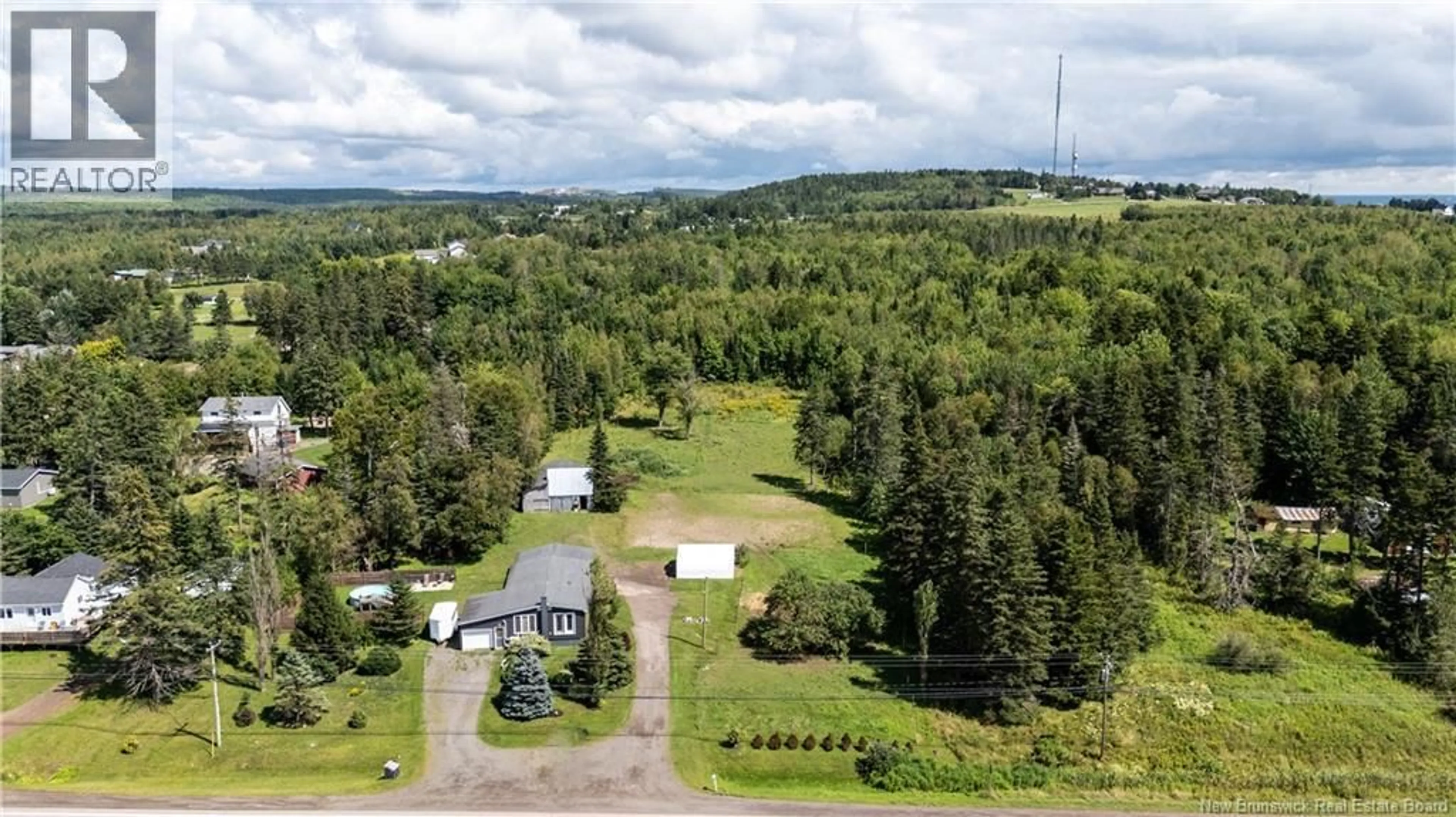 A pic from outside/outdoor area/front of a property/back of a property/a pic from drone, unknown for 3413 ROUTE 126, Lutes Mountain New Brunswick E1G2X3