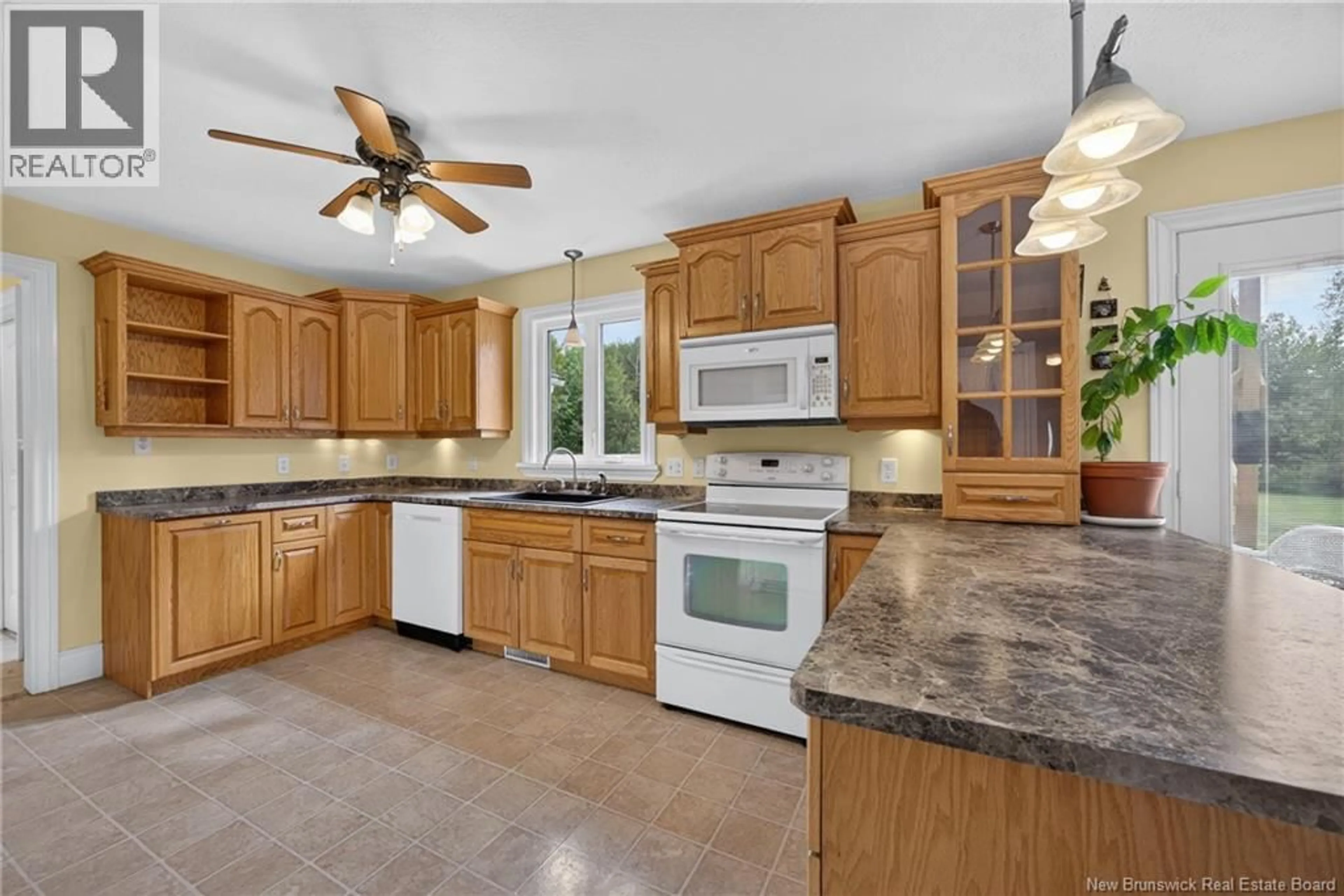 Open concept kitchen, ceramic/tile floor for 30 JORDAN DRIVE, Hanwell New Brunswick E3E2M4