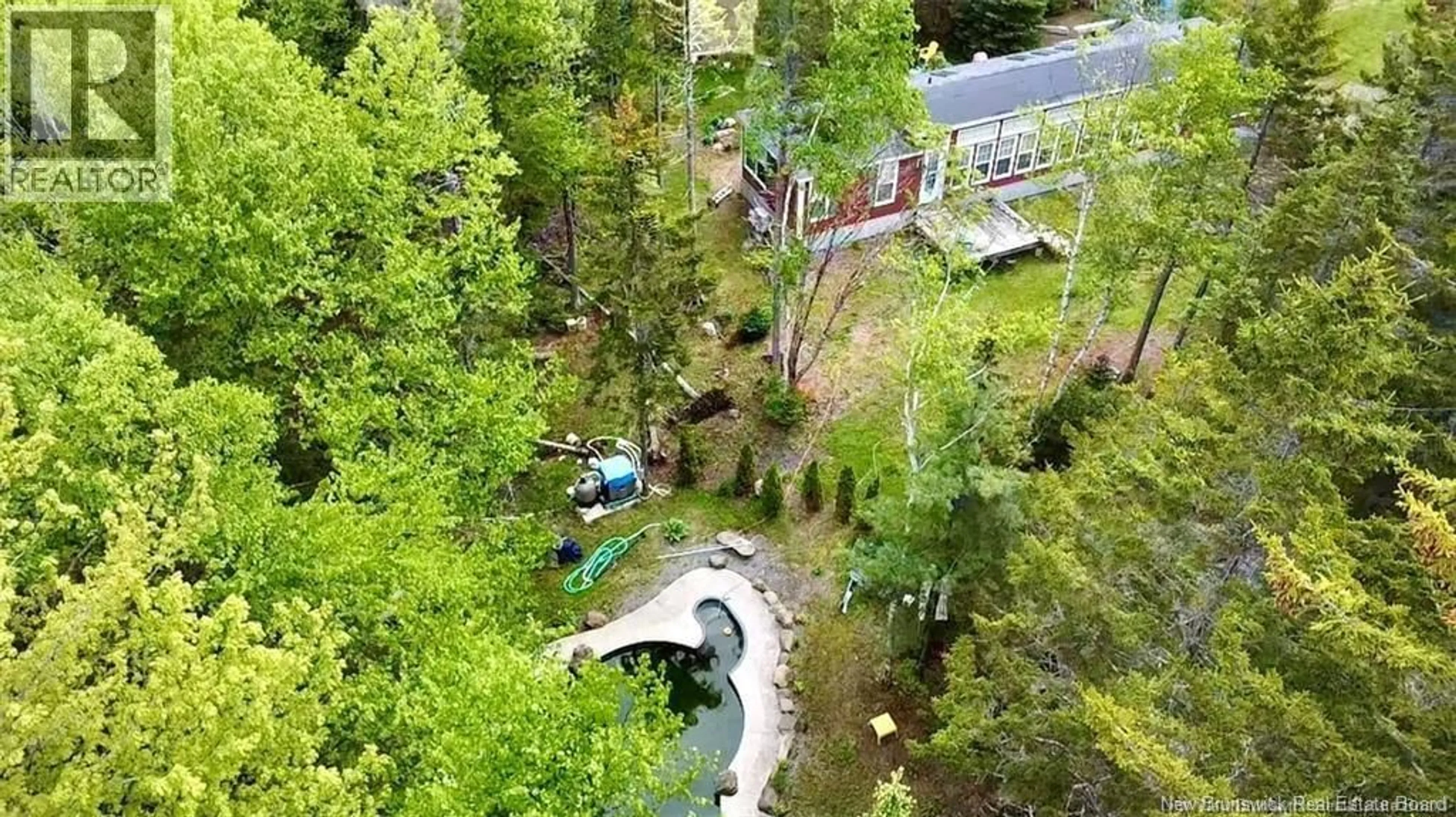 A pic from outside/outdoor area/front of a property/back of a property/a pic from drone, forest/trees view for 95 NECK ROAD, Summerville New Brunswick E5S1A4
