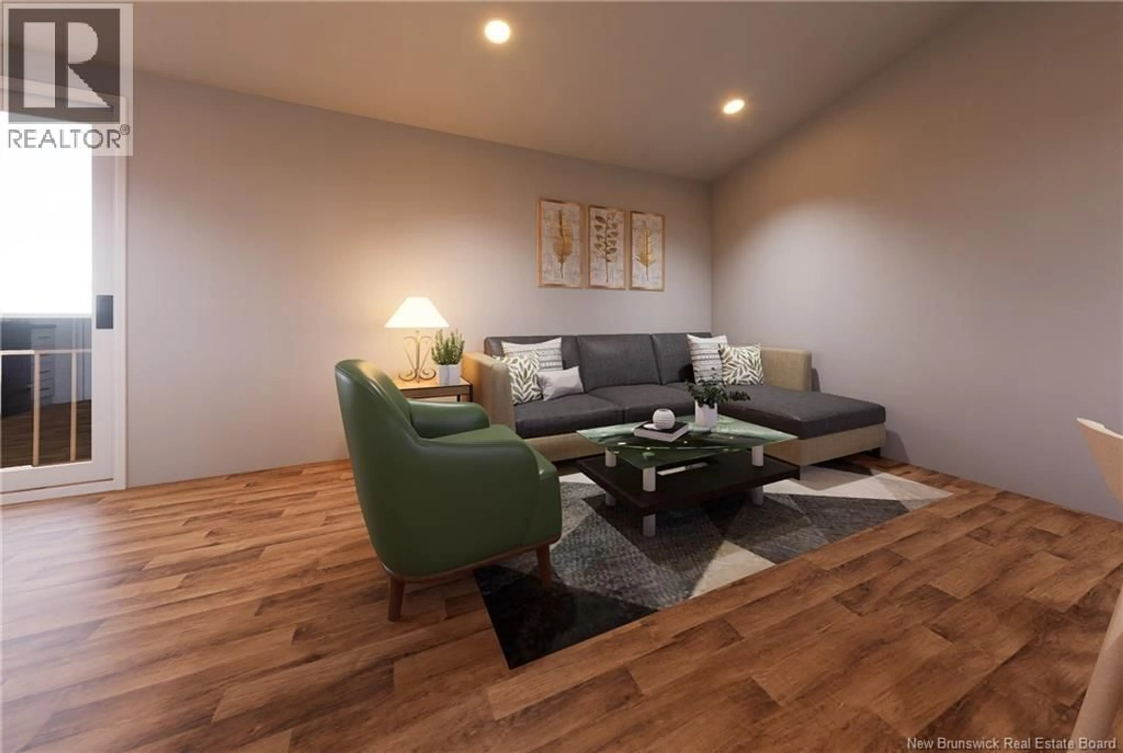 Living room with furniture, wood/laminate floor for 23 ZURICH COURT, Moncton New Brunswick E1H3C3