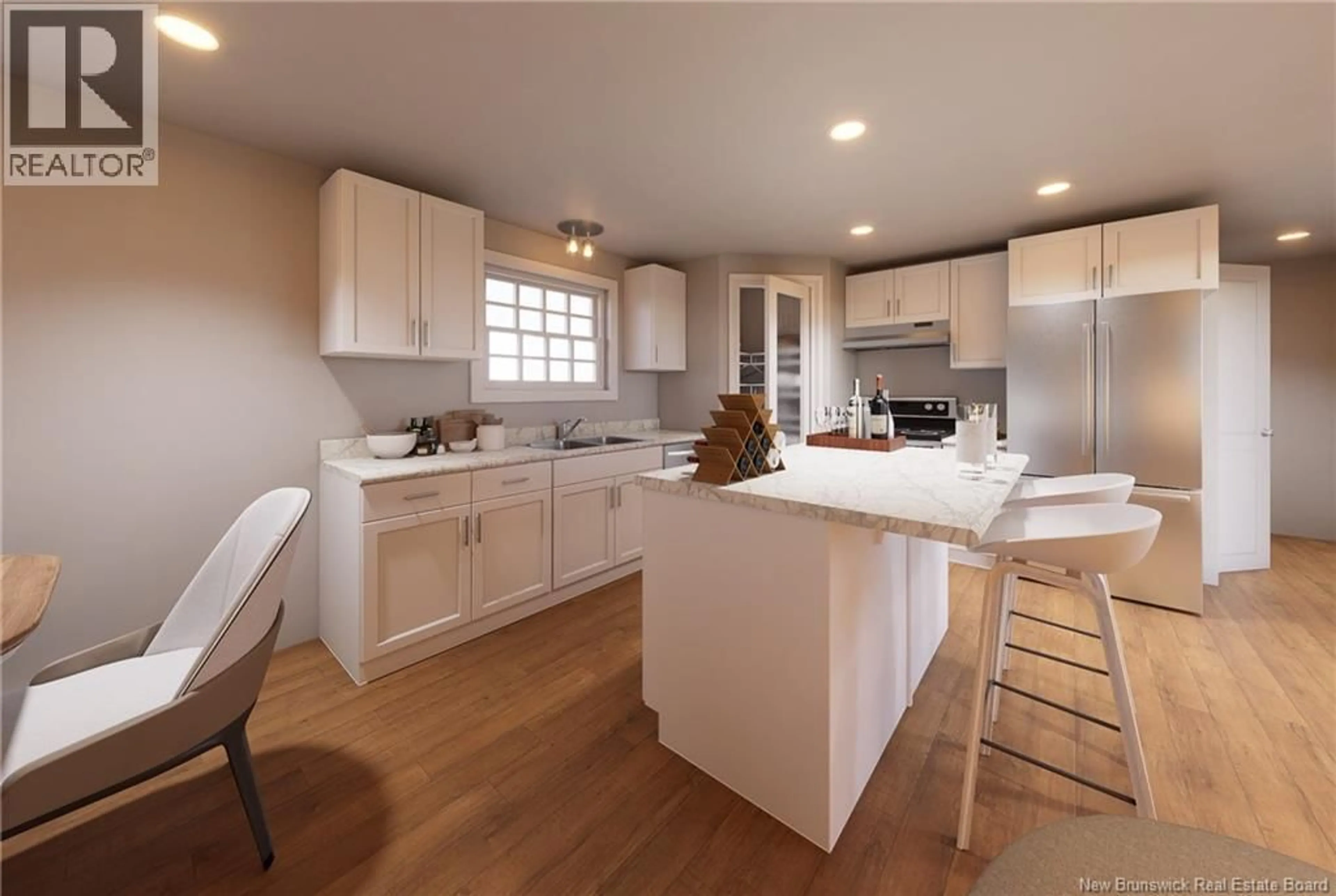 Open concept kitchen, wood/laminate floor for 9 VILLARS STREET, Moncton New Brunswick E1H3J8