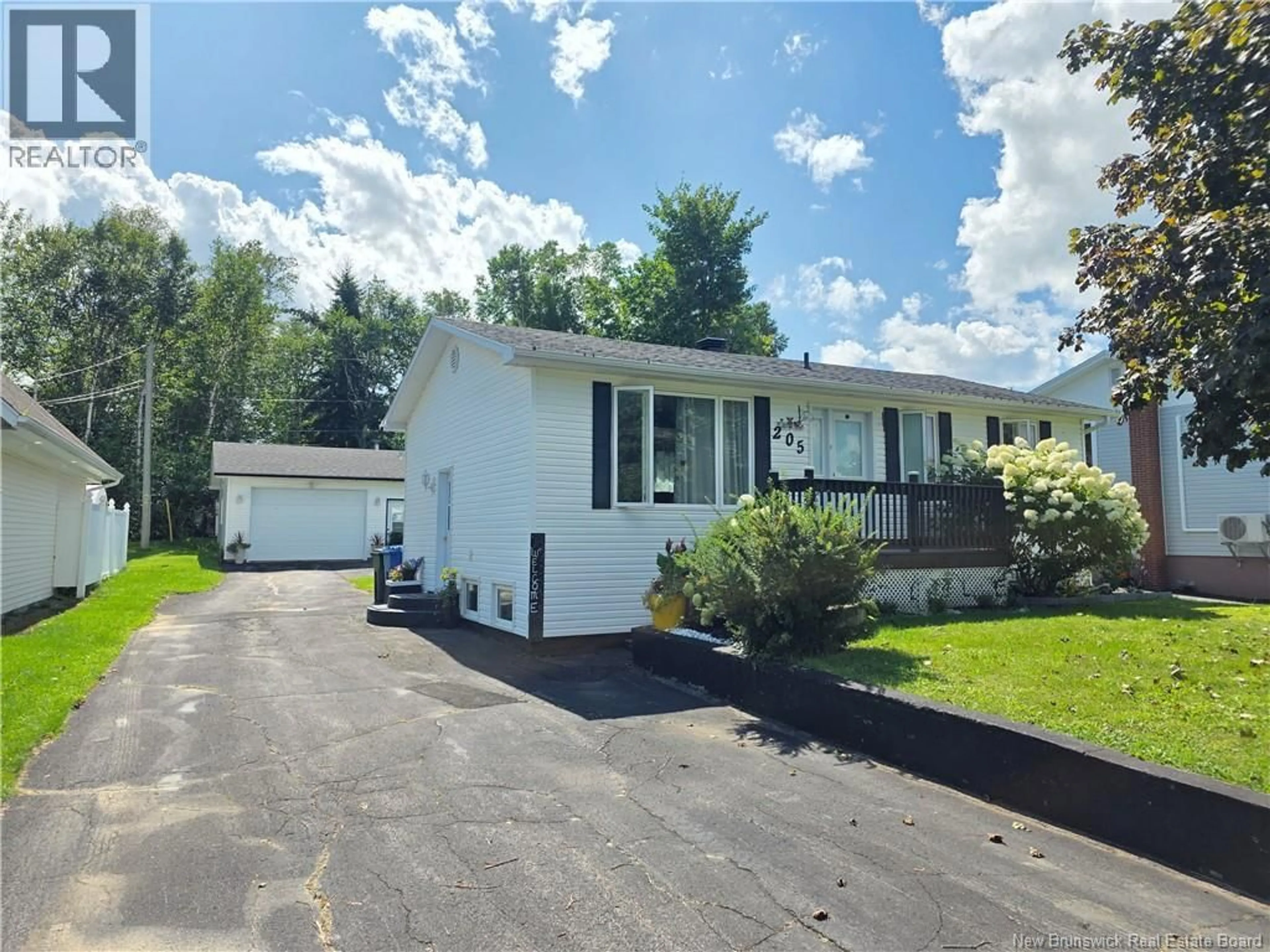 Home with vinyl exterior material, street for 205 FRANCINE, Beresford New Brunswick E8K1N7