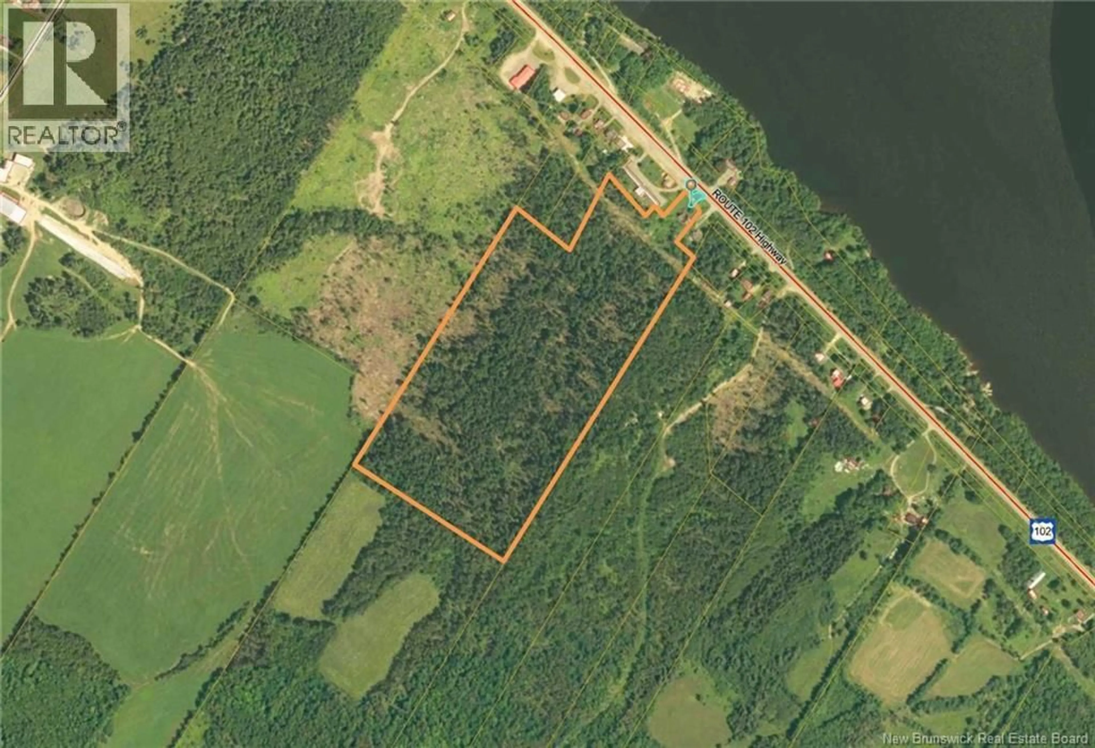 A pic from outside/outdoor area/front of a property/back of a property/a pic from drone, water/lake/river/ocean view for 7186 ROUTE 102, Dumfries New Brunswick E6G1P7