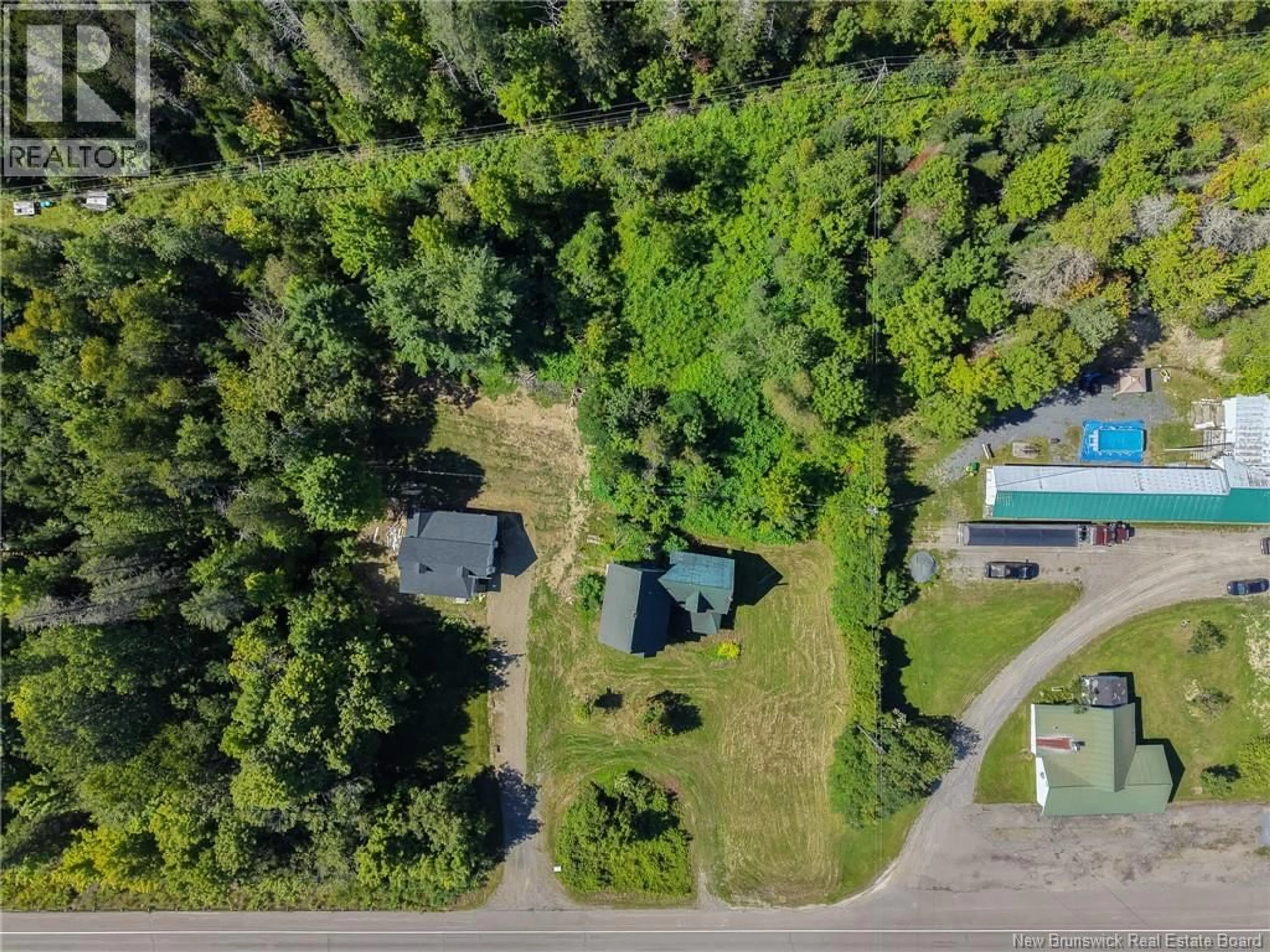 A pic from outside/outdoor area/front of a property/back of a property/a pic from drone, forest/trees view for 7186 ROUTE 102, Dumfries New Brunswick E6G1P7