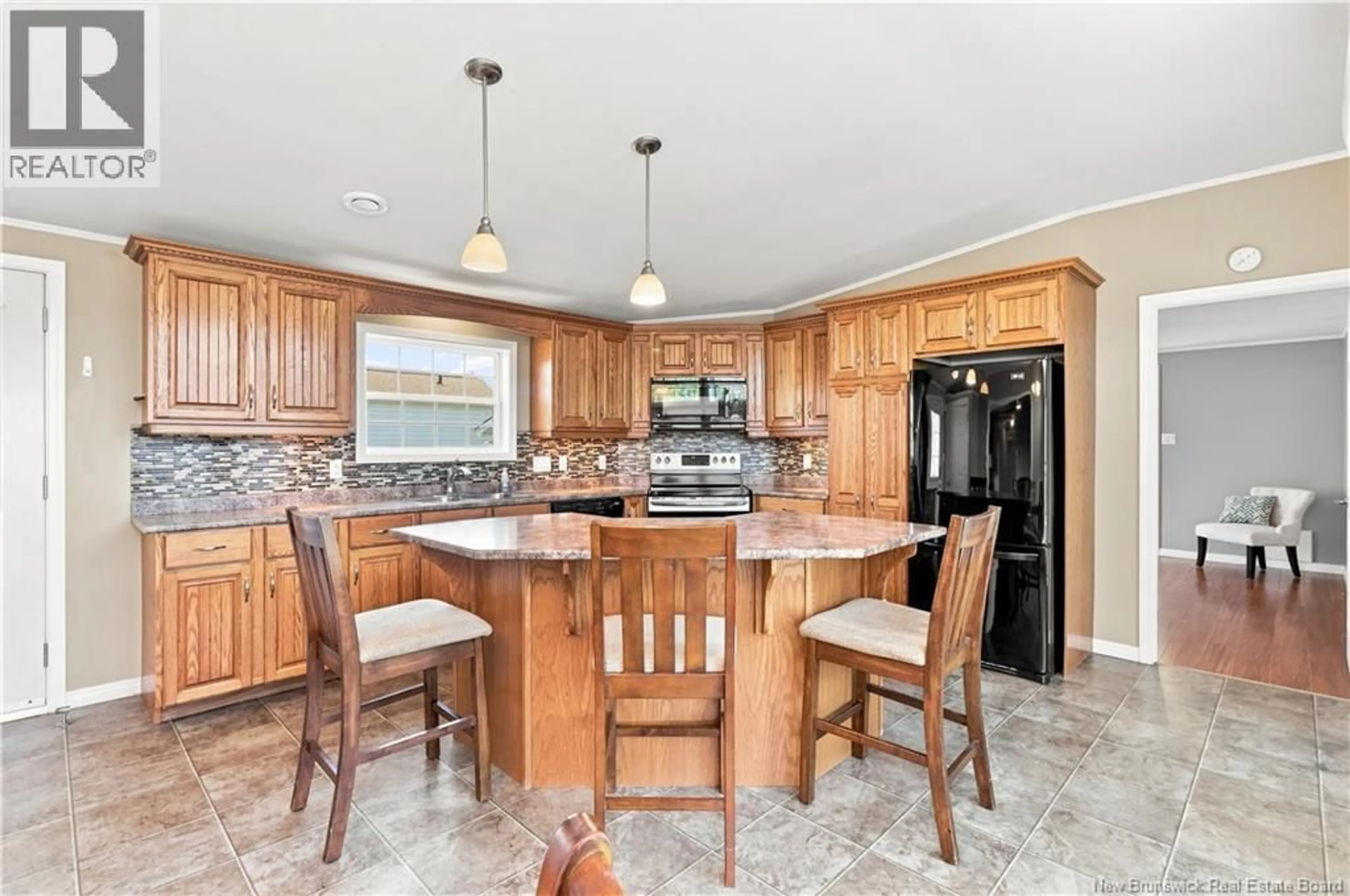Open concept kitchen, ceramic/tile floor for 7 STEWART STREET, Fredericton New Brunswick E3G3V4