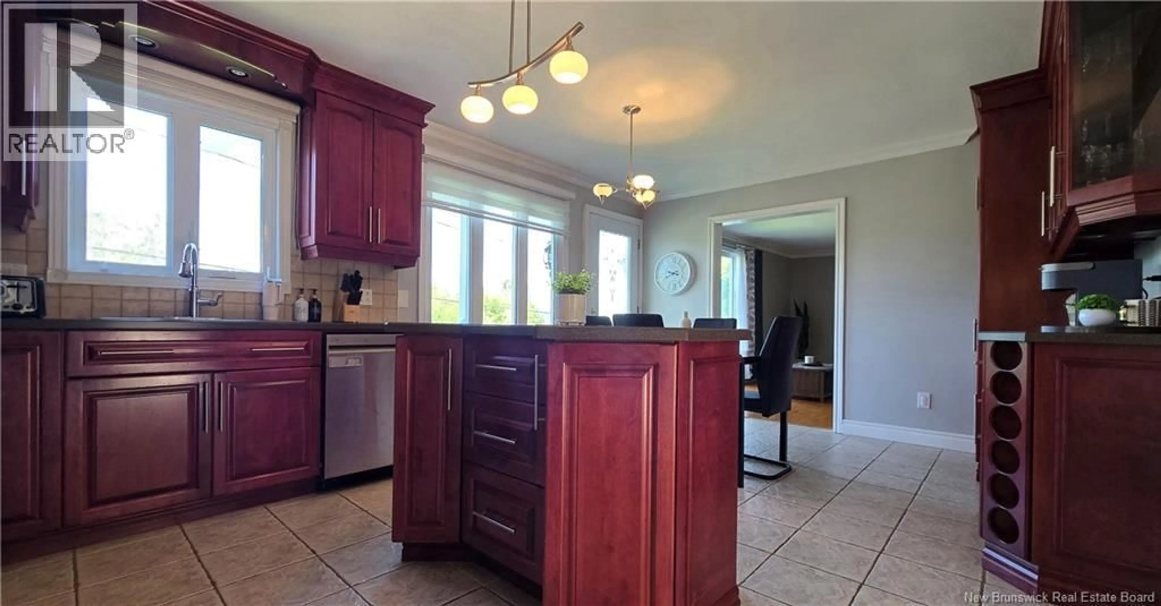 Open concept kitchen, ceramic/tile floor for 236 ST-LOUIS STREET, Atholville New Brunswick E3N4B6