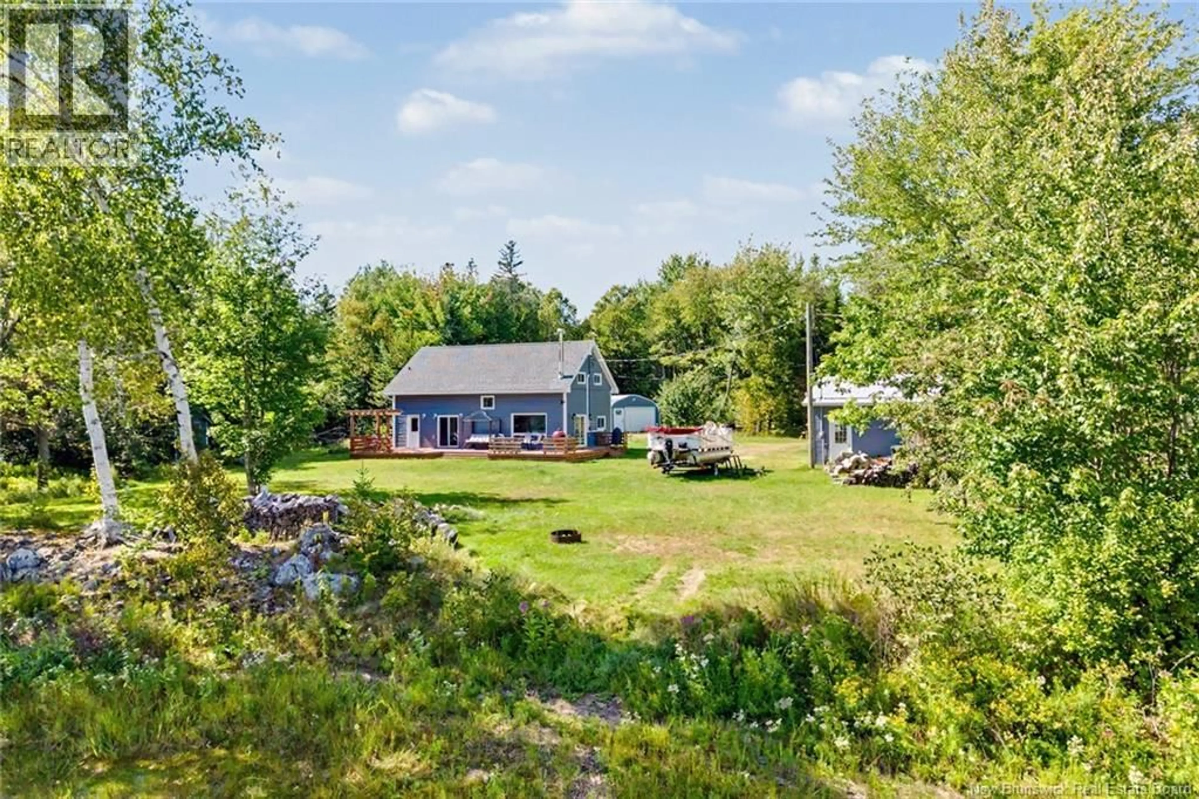 A pic from outside/outdoor area/front of a property/back of a property/a pic from drone, water/lake/river/ocean view for 103 LANE 4, Harvey New Brunswick E6K3Z1