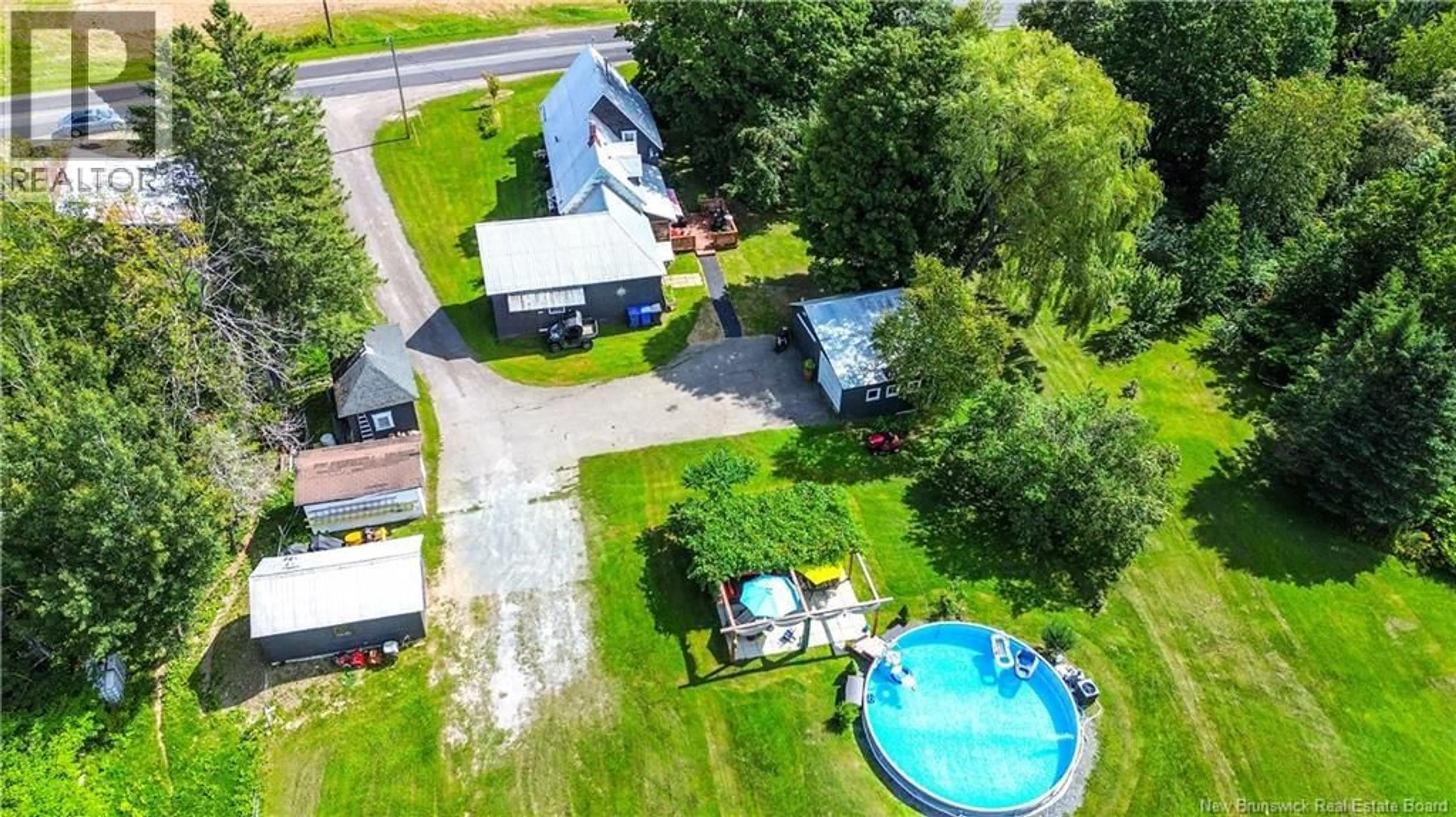 A pic from outside/outdoor area/front of a property/back of a property/a pic from drone, water/lake/river/ocean view for 2095 ROUTE 560, Lakeville New Brunswick E7K1T7