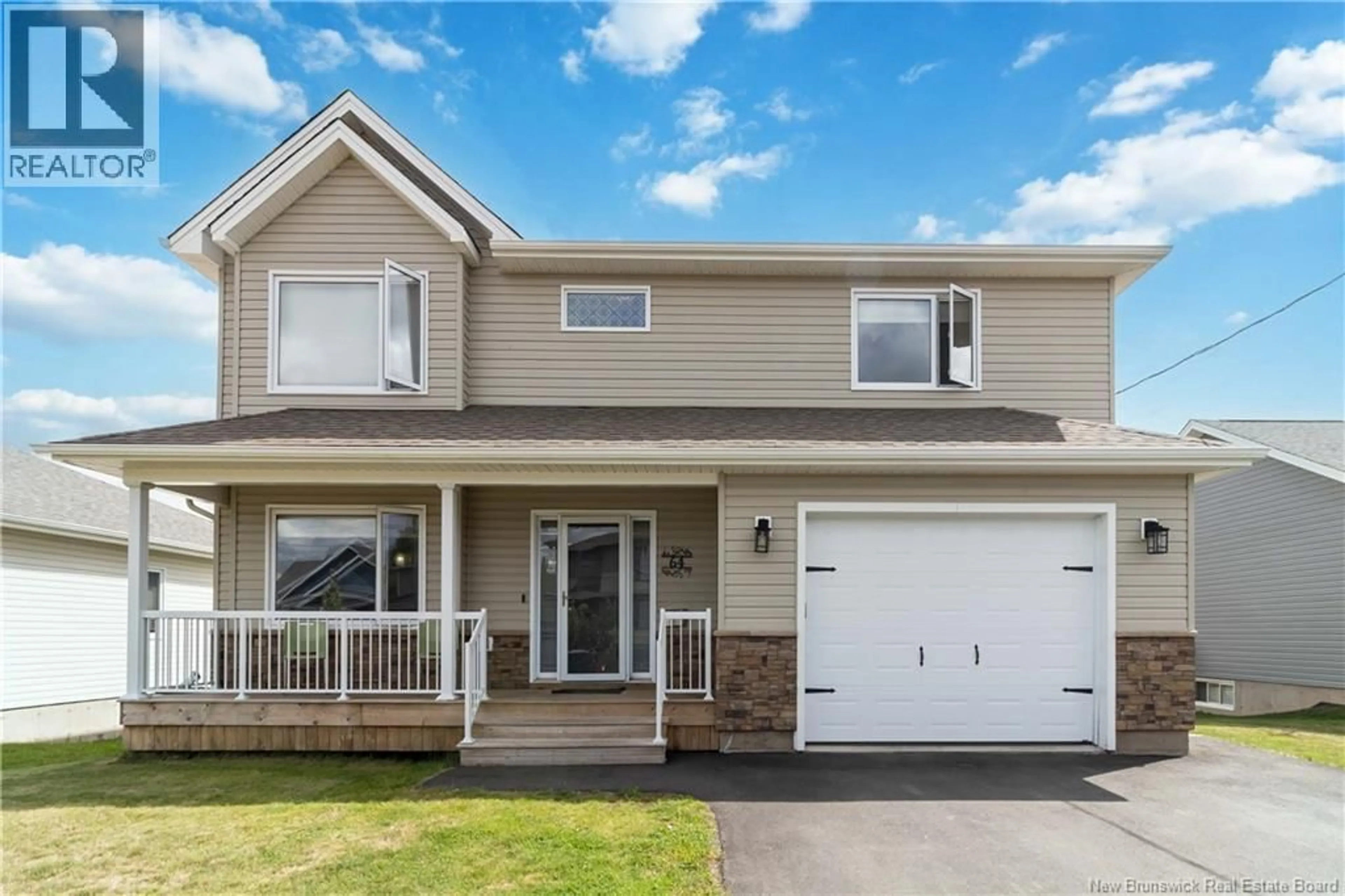 Home with vinyl exterior material, street for 64 SATARA DRIVE, Moncton New Brunswick E1G6A6