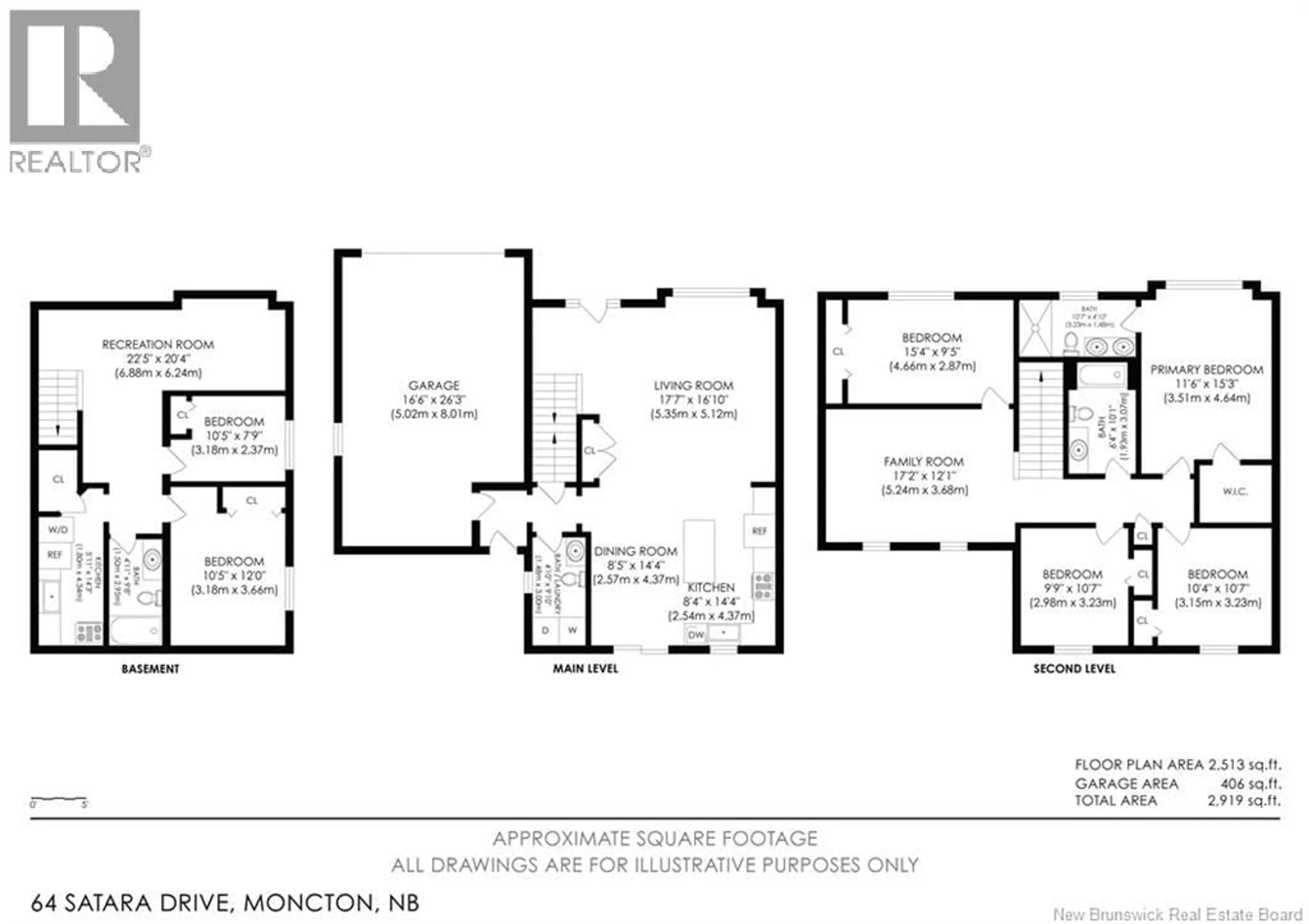 Floor plan for 64 SATARA DRIVE, Moncton New Brunswick E1G6A6