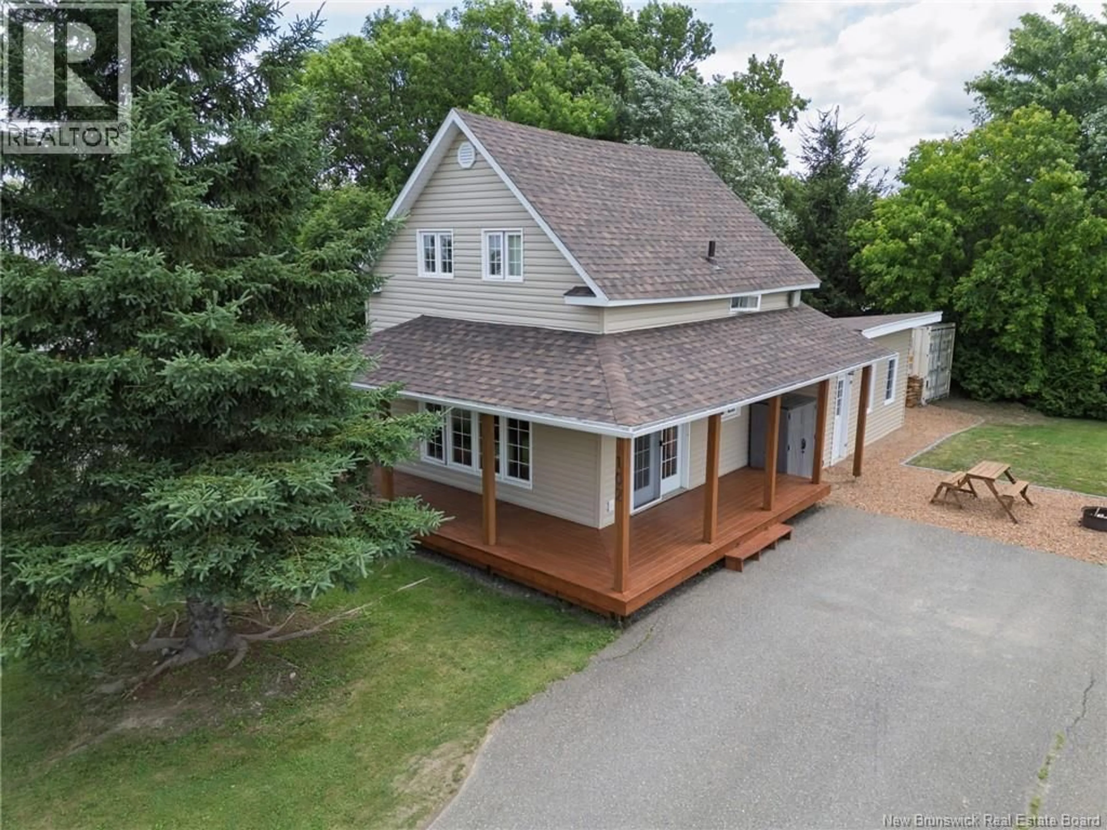 A pic from outside/outdoor area/front of a property/back of a property/a pic from drone, unknown for 102 DRUMMOND STATION ROAD, Drummond New Brunswick E3Y1W3