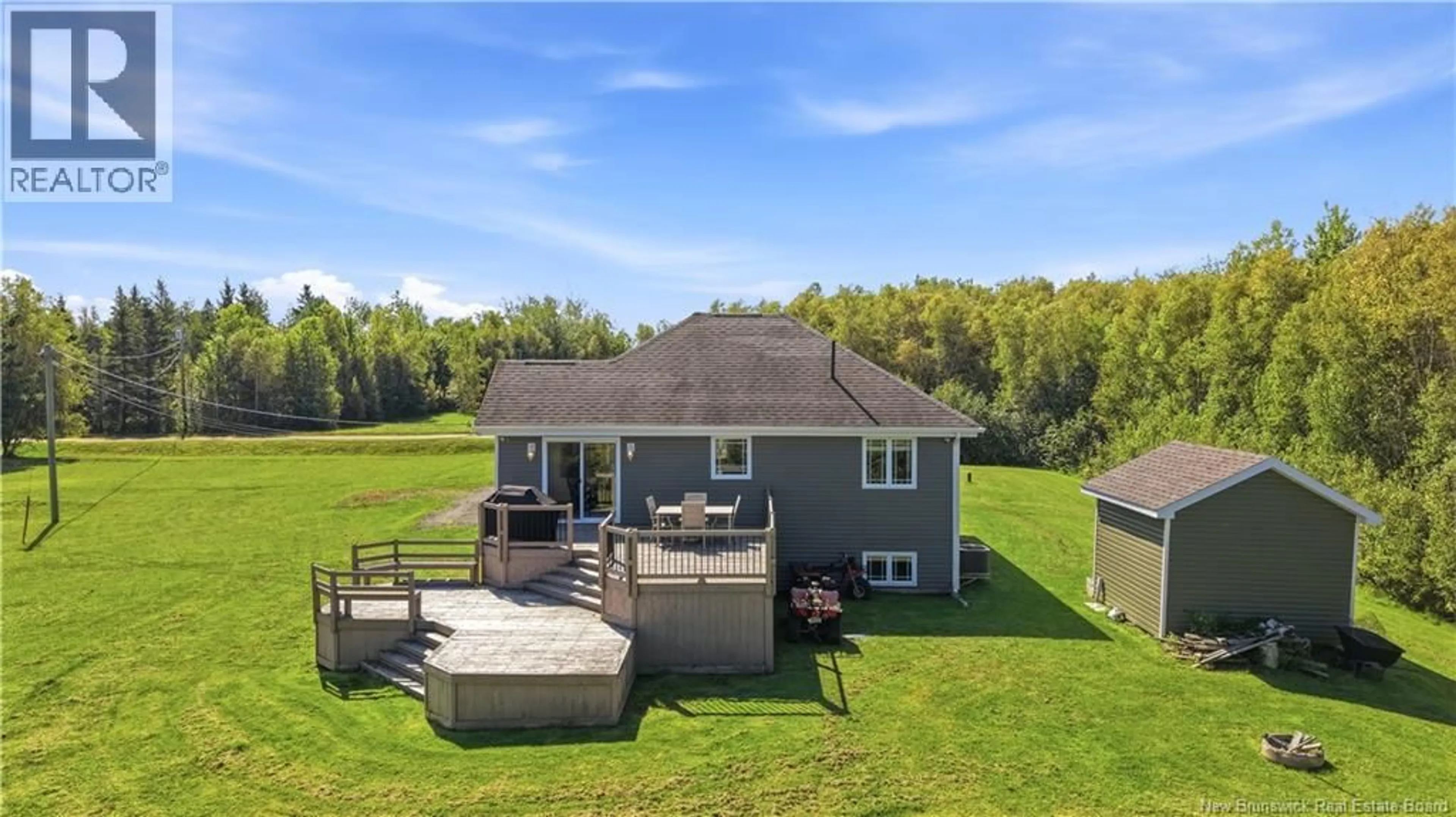 A pic from outside/outdoor area/front of a property/back of a property/a pic from drone, water/lake/river/ocean view for 30 MERLOT LANE, Grande-Digue New Brunswick E4R0A9