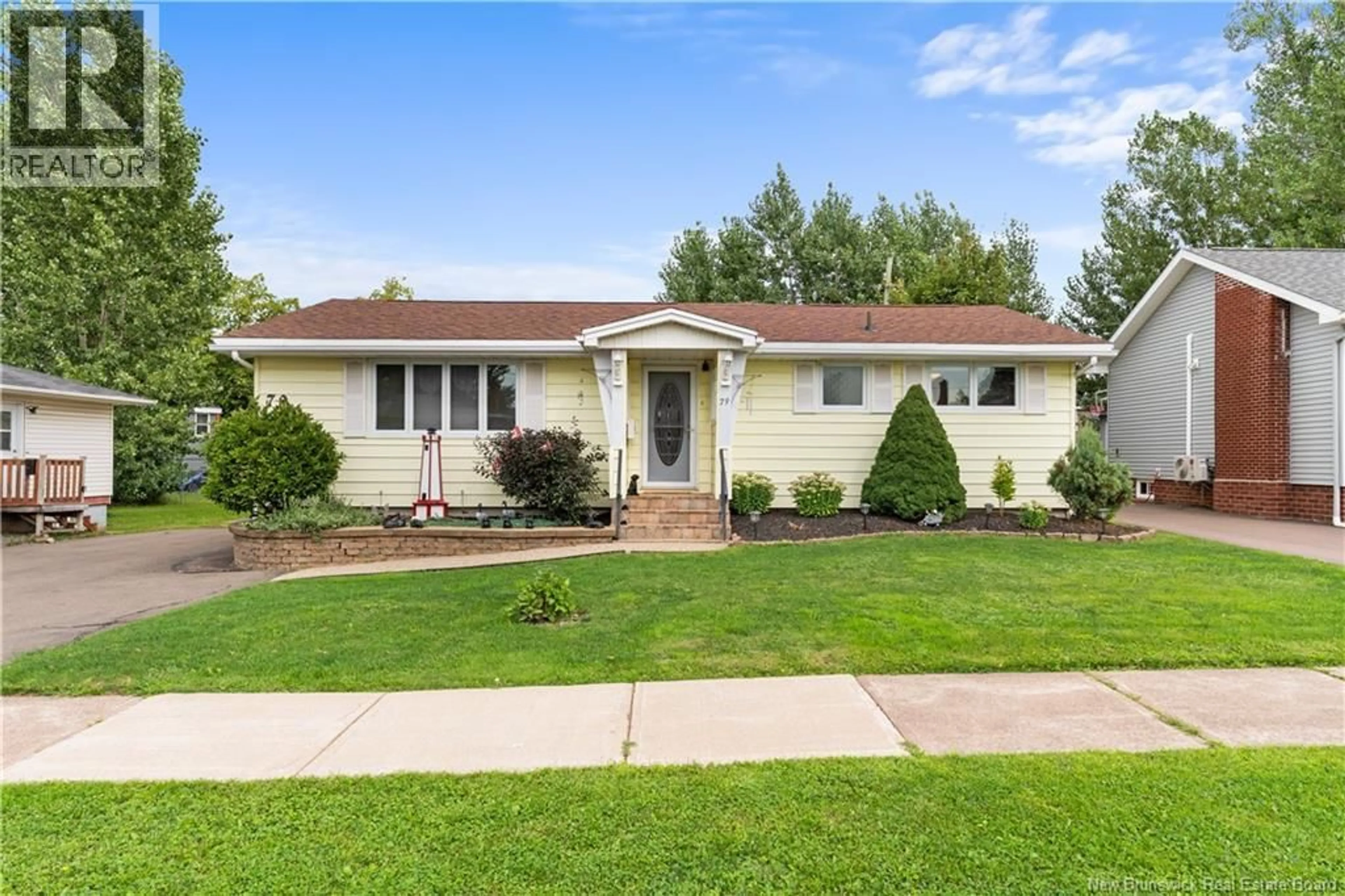 Home with vinyl exterior material, street for 79 POIRIER DRIVE, Moncton New Brunswick E1C7R9