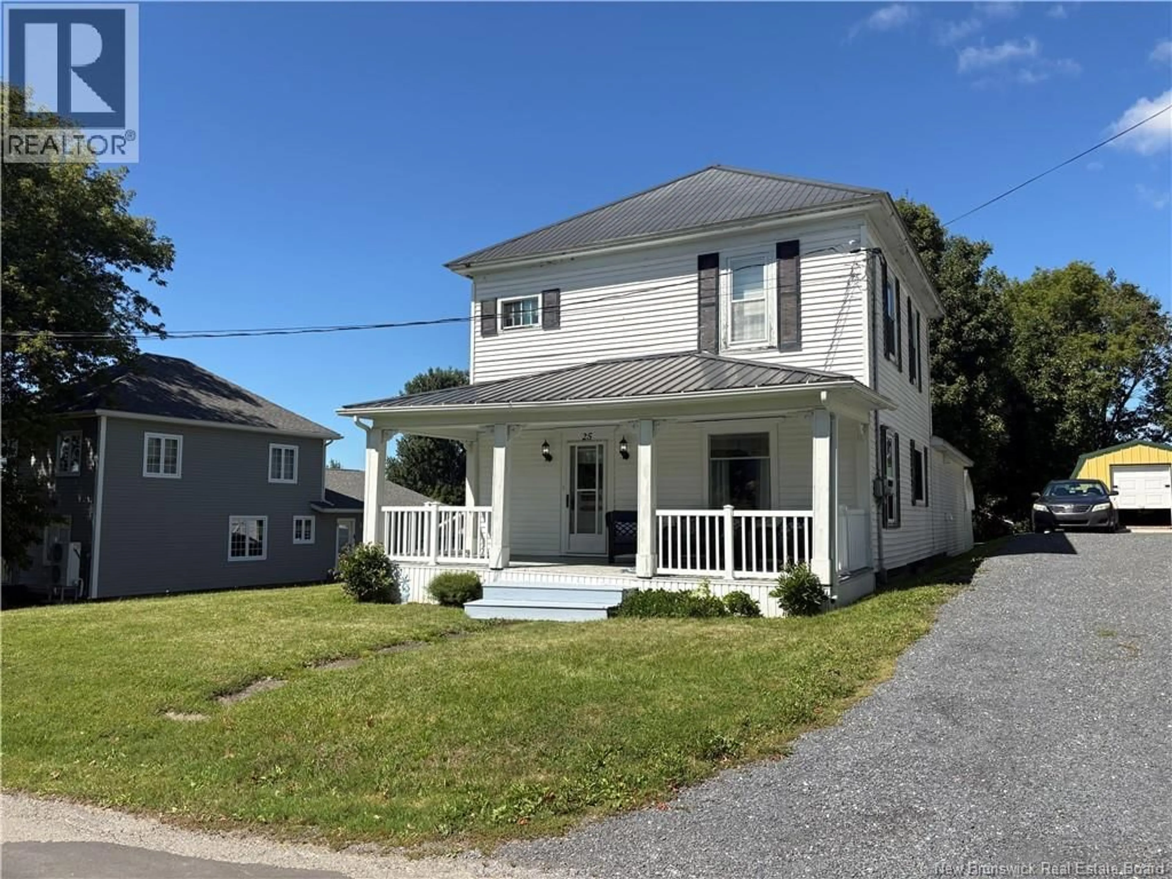 Home with vinyl exterior material, street for 25 HILLCREST AVENUE, Hartland New Brunswick E7P1M7