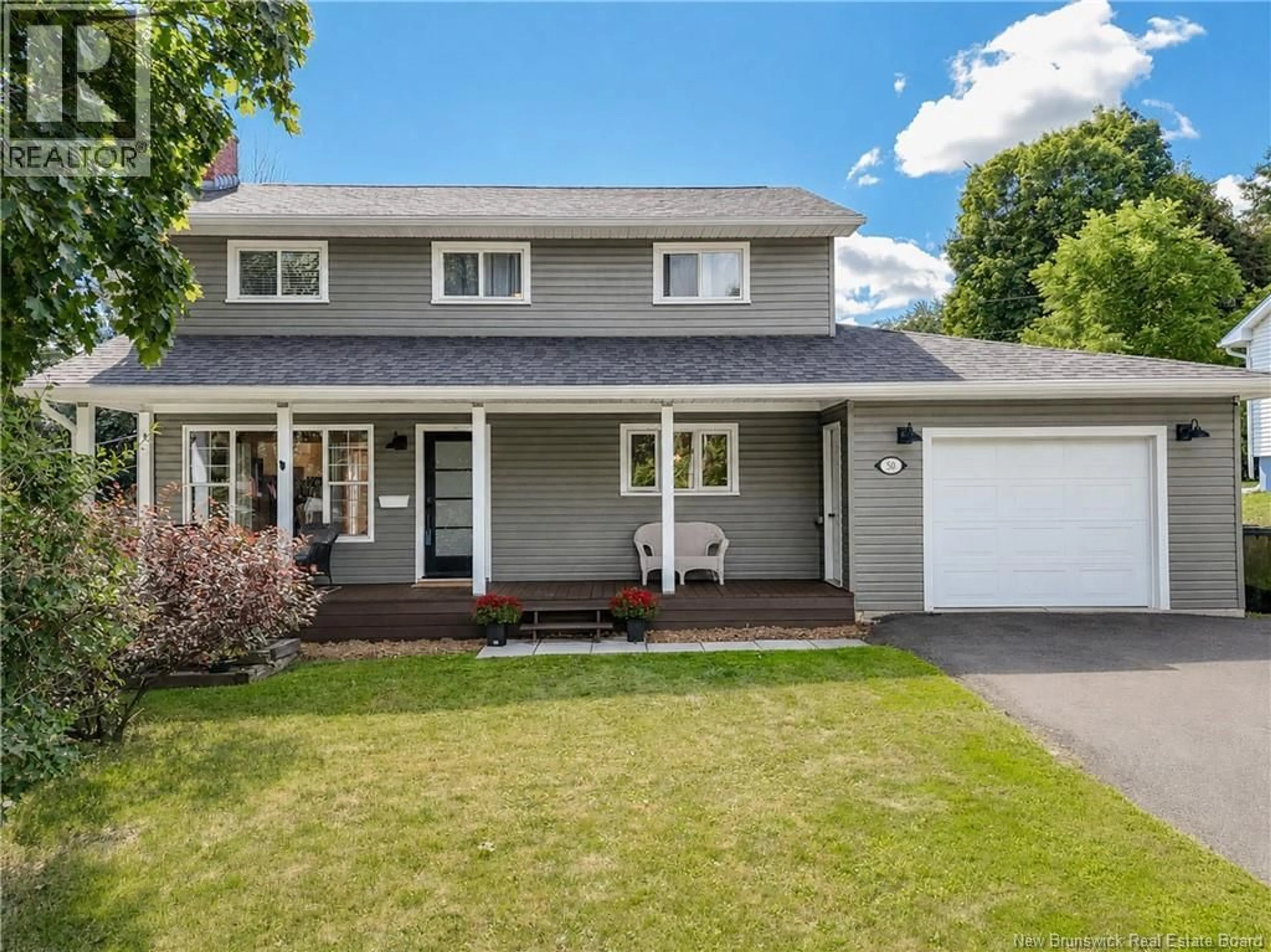 Home with vinyl exterior material, street for 50 CANTERBURY DRIVE, Fredericton New Brunswick E3B4L6
