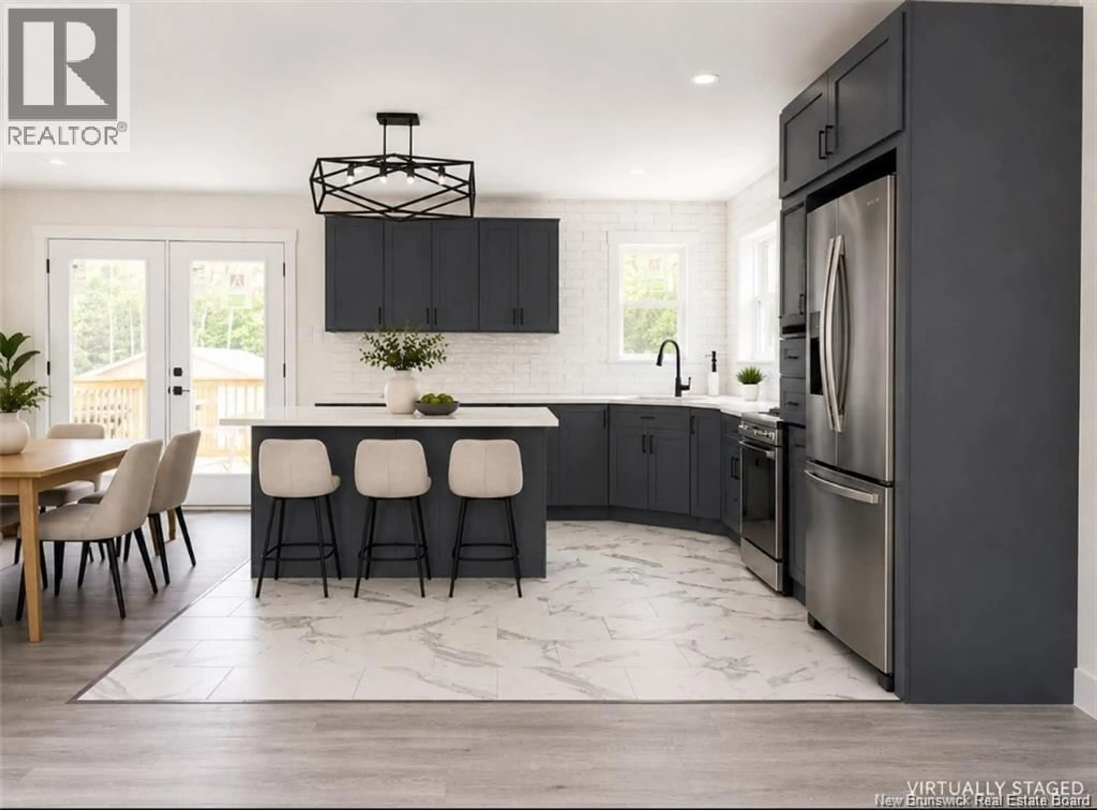 Contemporary kitchen, ceramic/tile floor for 59 MALIBU STREET, Marysville New Brunswick E3A5P9