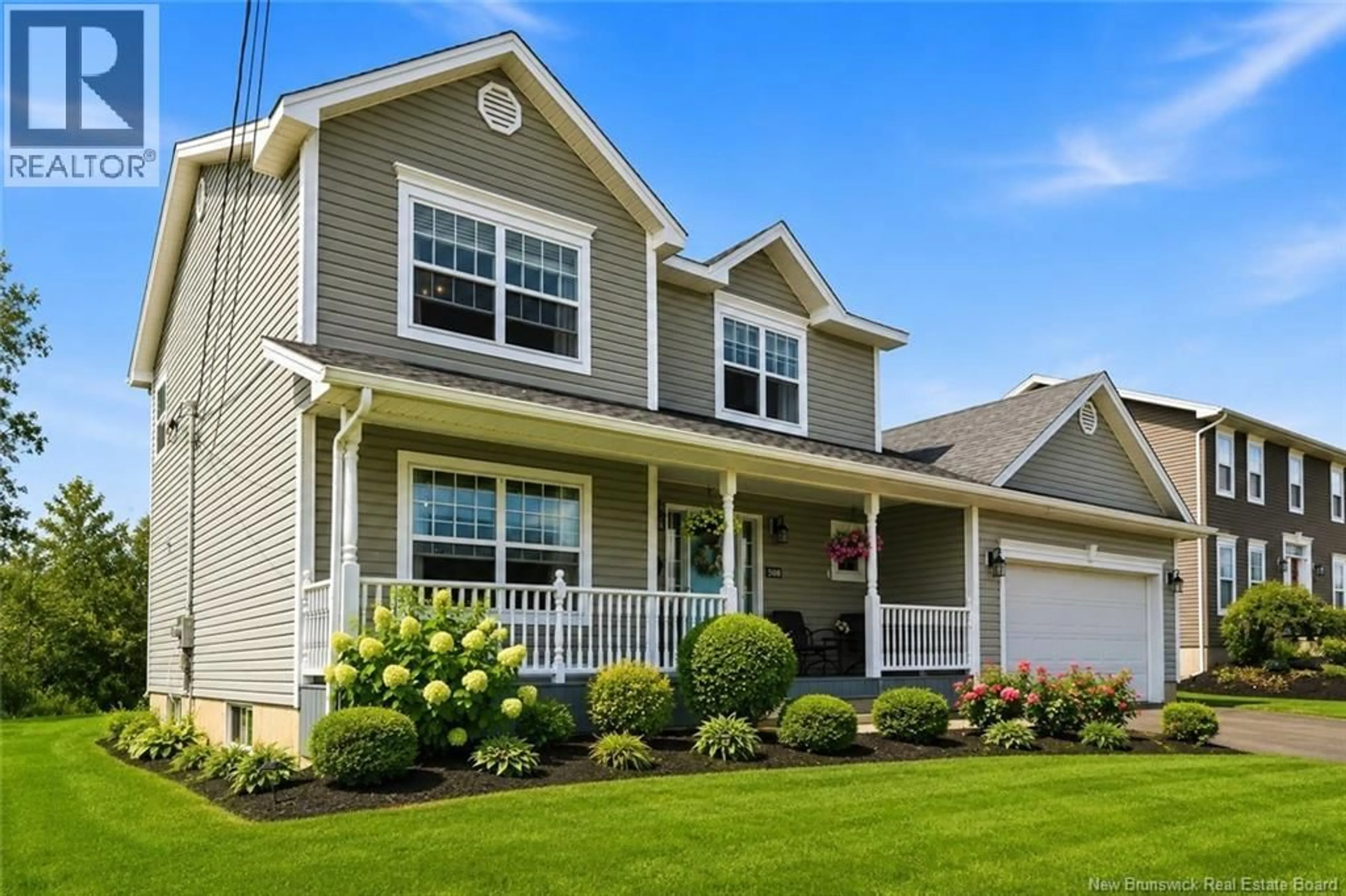 Home with vinyl exterior material, street for 598 EVERGREEN DRIVE, Moncton New Brunswick E1G0K9