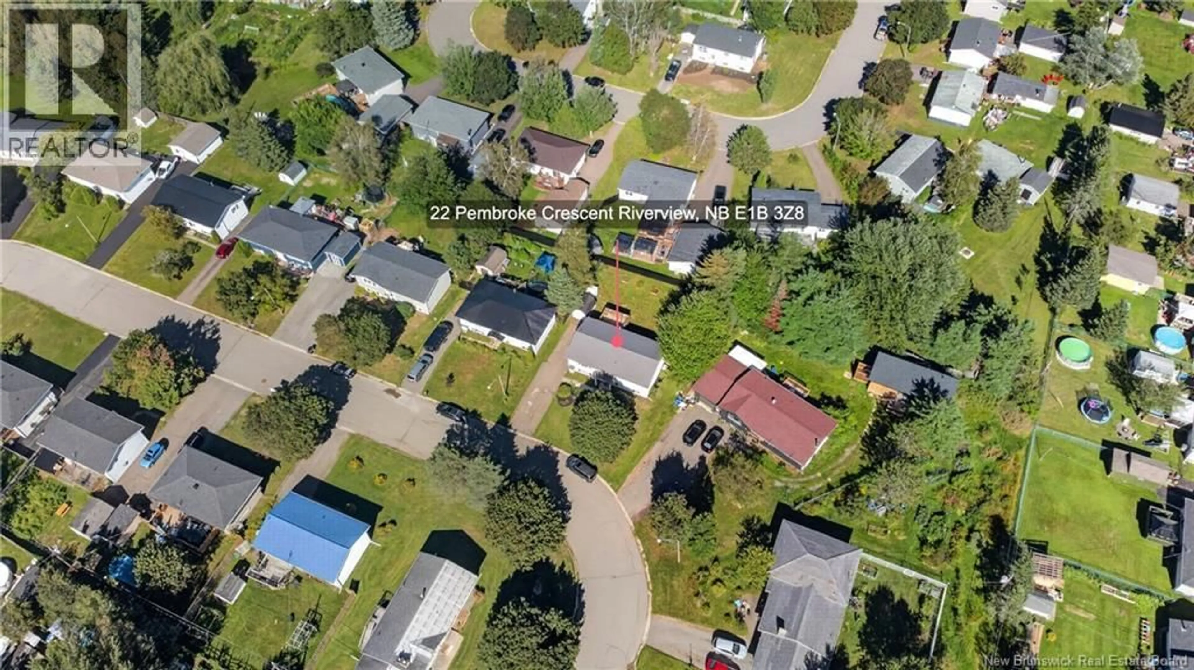 A pic from outside/outdoor area/front of a property/back of a property/a pic from drone, street for 22 PEMBROKE CRESCENT, Riverview New Brunswick E1B3Z8