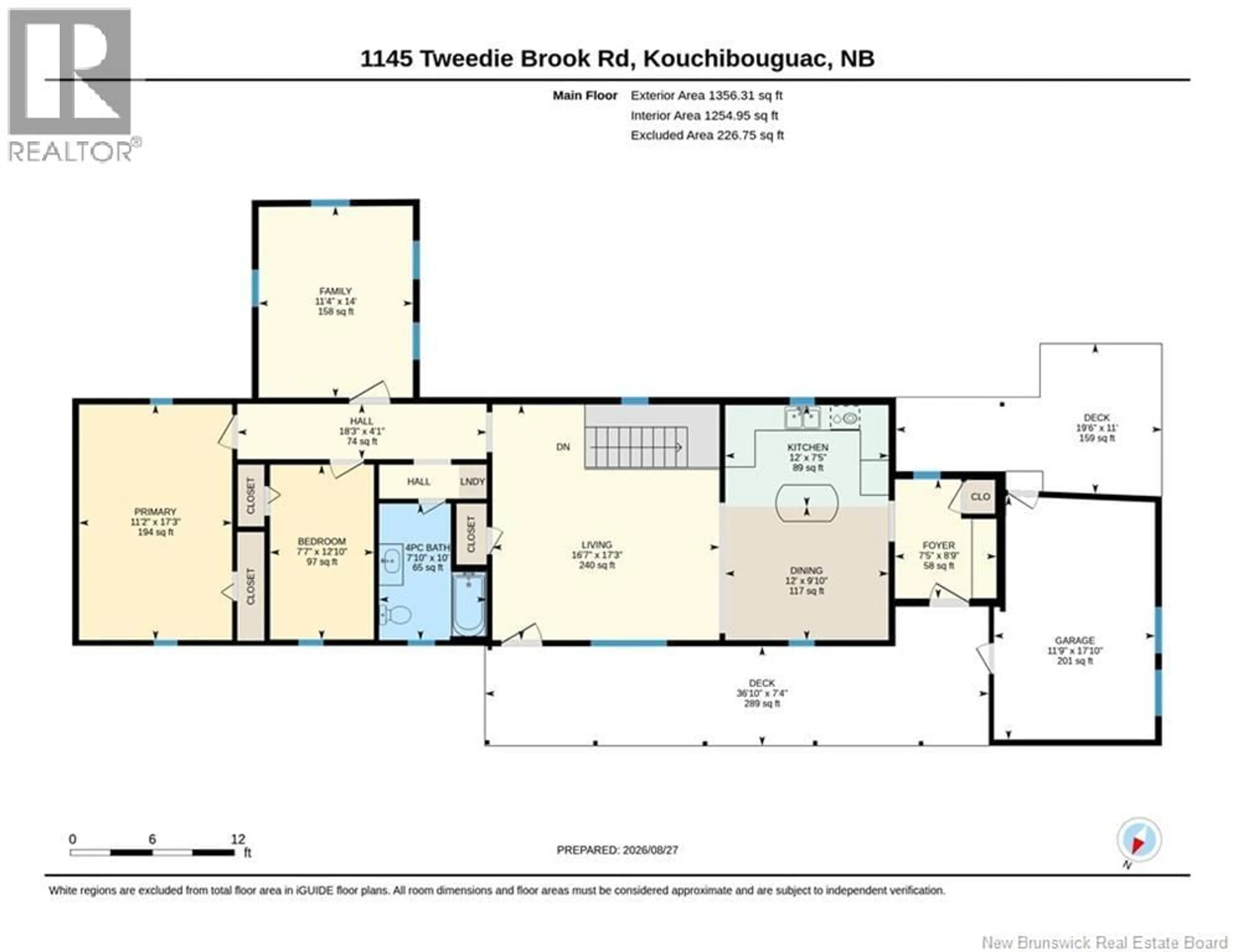 Floor plan for 1145 TWEEDIE BROOK, Kouchibouguac New Brunswick E4X1M5