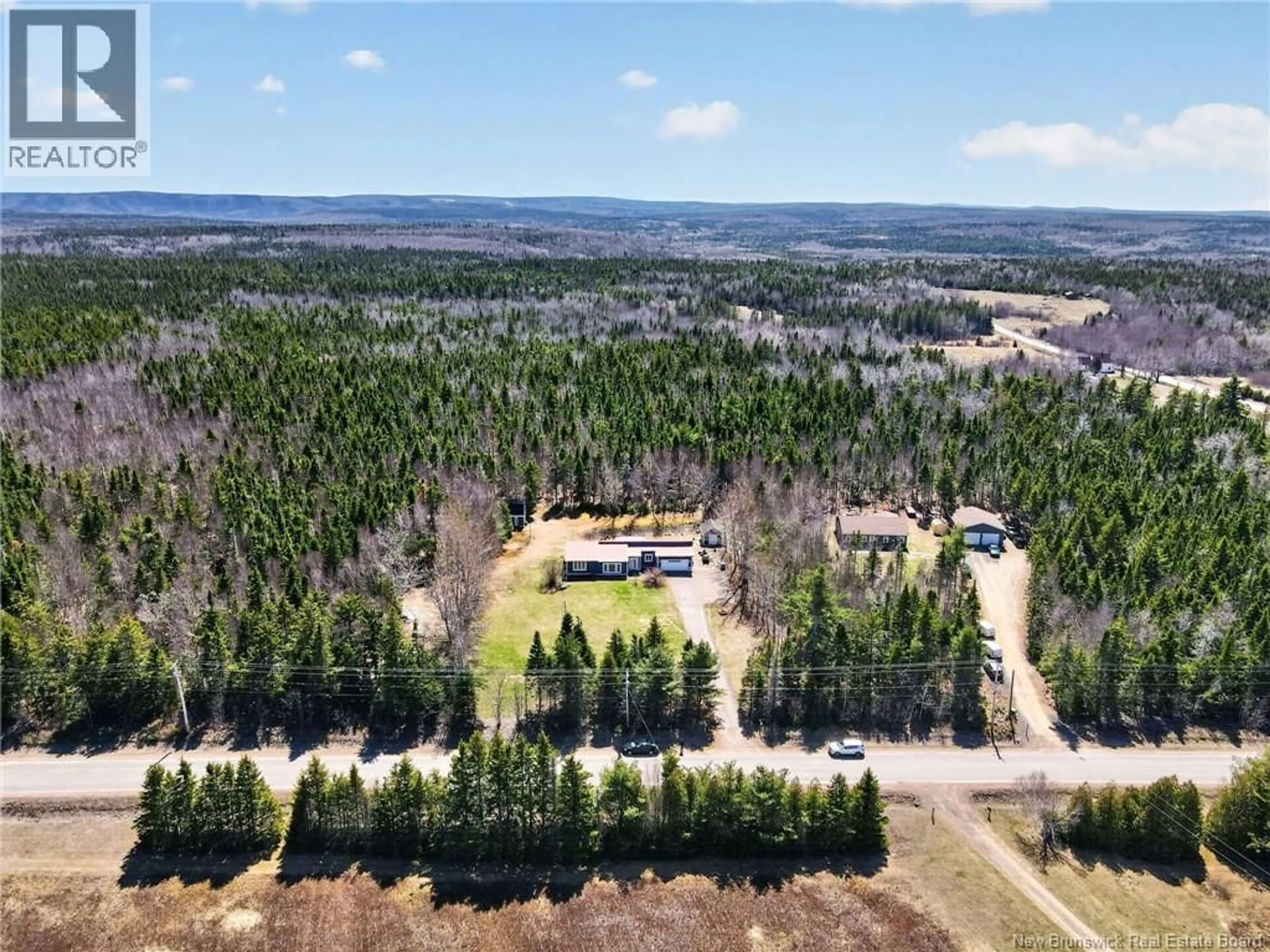 A pic from outside/outdoor area/front of a property/back of a property/a pic from drone, forest/trees view for 915 DAWSON, Dawson Settlement New Brunswick E4H1Z4
