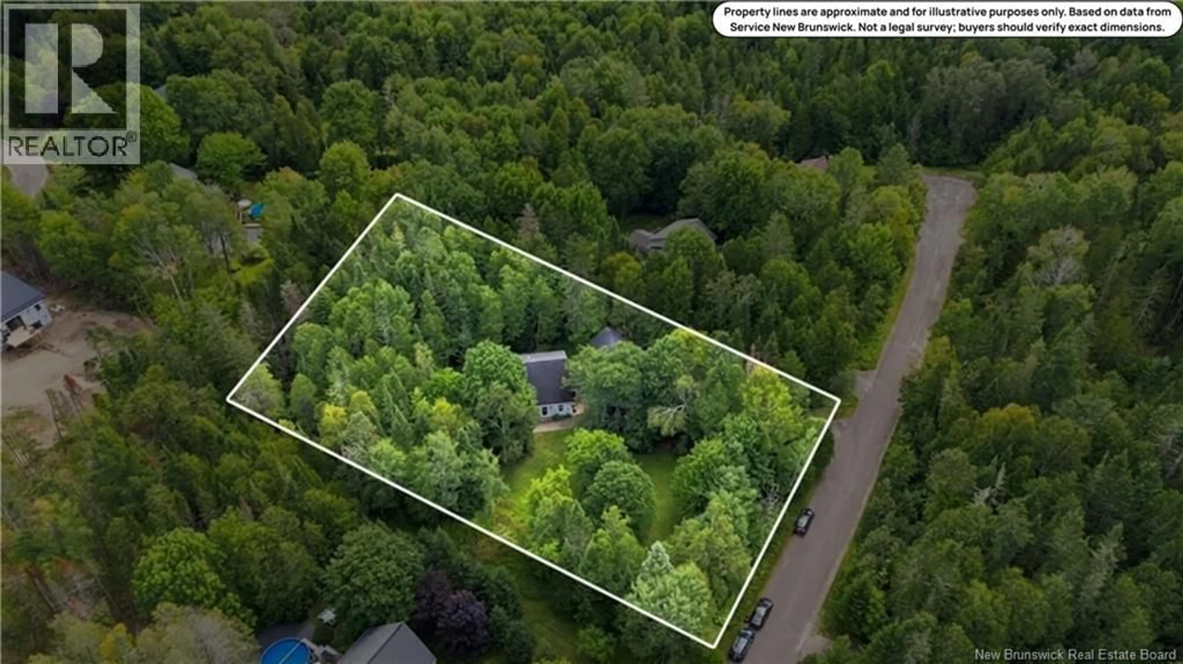 A pic from outside/outdoor area/front of a property/back of a property/a pic from drone, forest/trees view for 133 OLD MILL ROAD, Island View New Brunswick E3E1A2